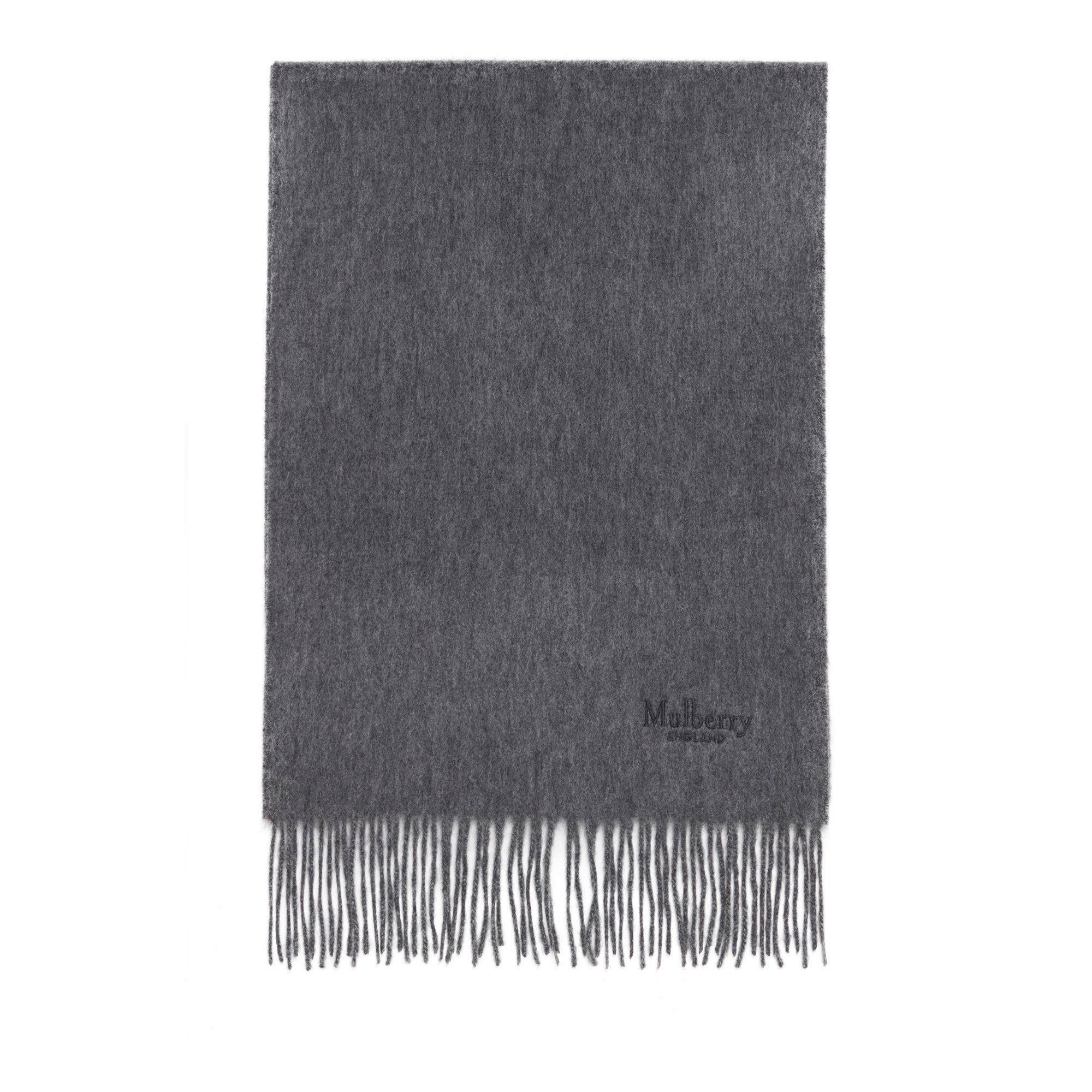 Mulberry Cashmere Scarf In Grey Melange