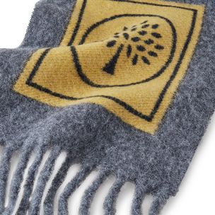 Mulberry Mulberry Tree Wool Jacquard Scarf - Charcoal