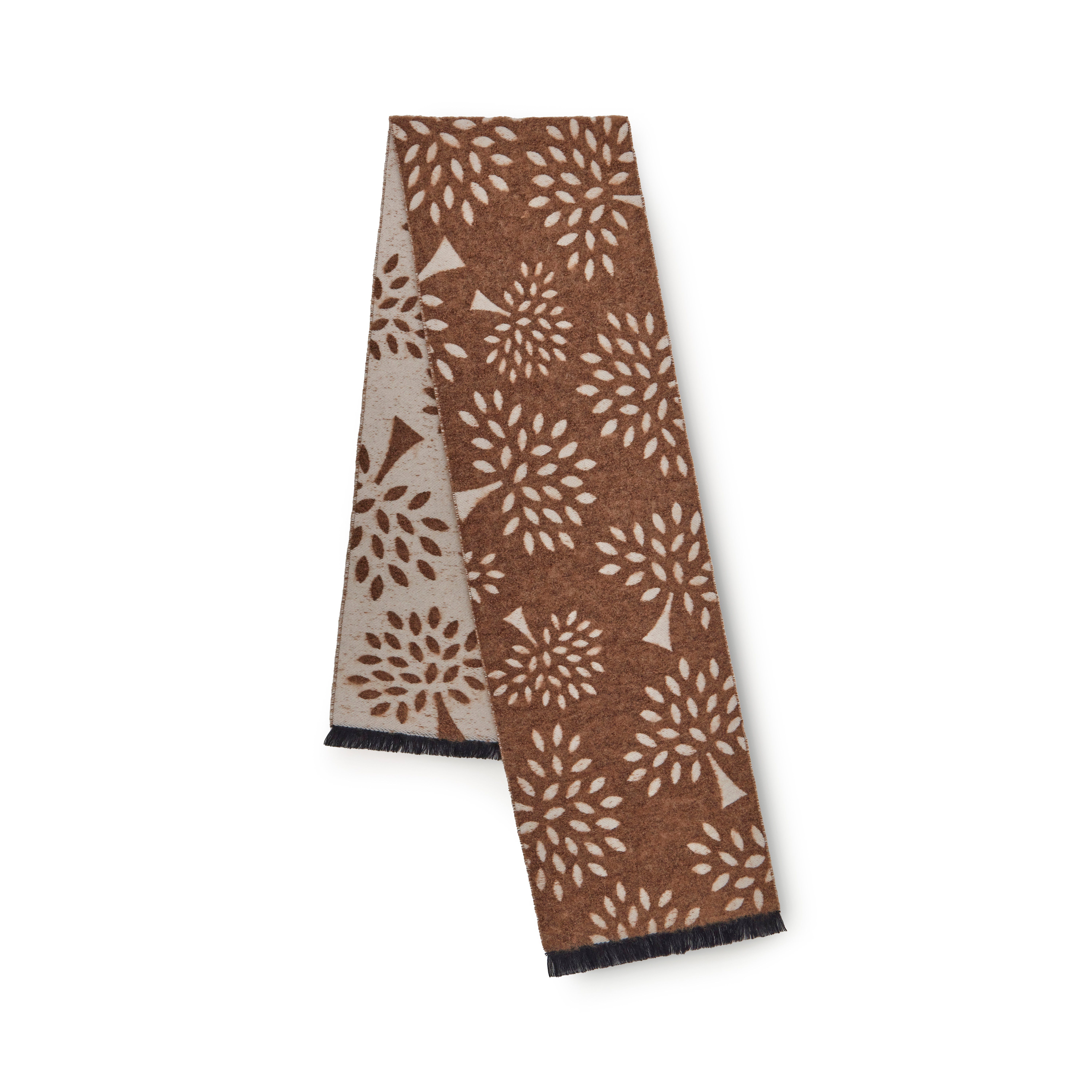 Mulberry Textured Logo Scarf In Brown