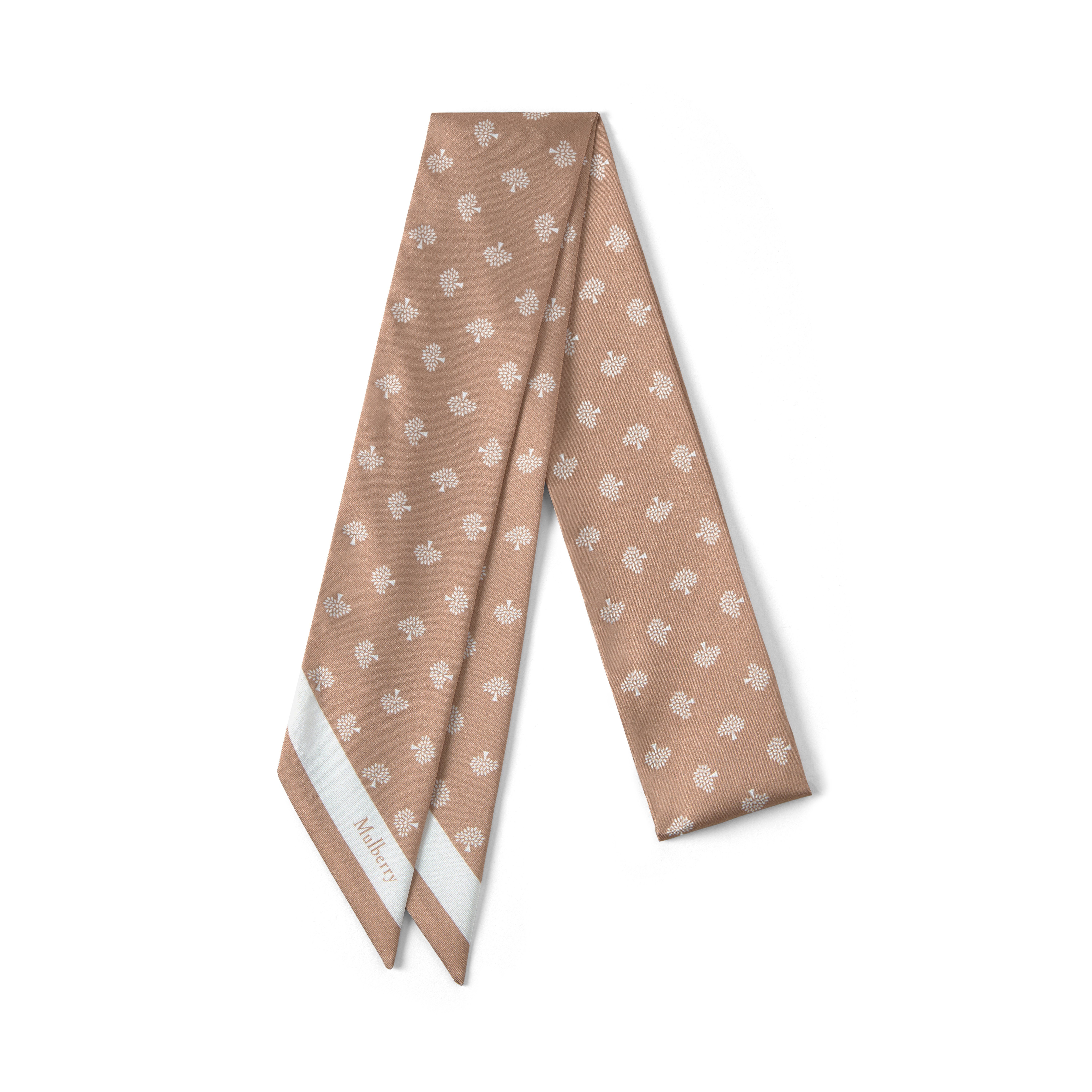 Mulberry Women's Skinny Scarf - Tree Camel-Ecru