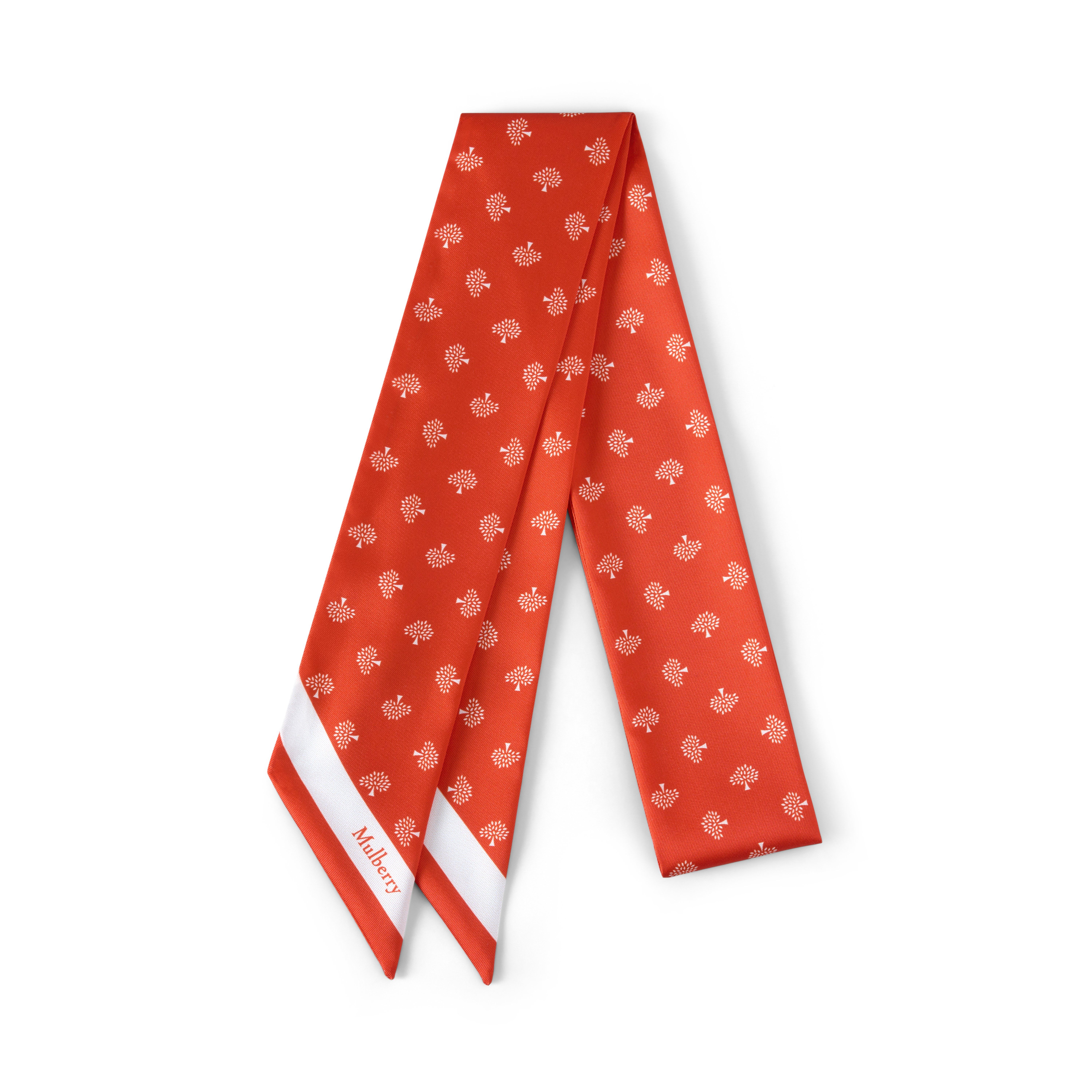 Mulberry Women's Skinny Scarf - Tree Coral Orange
