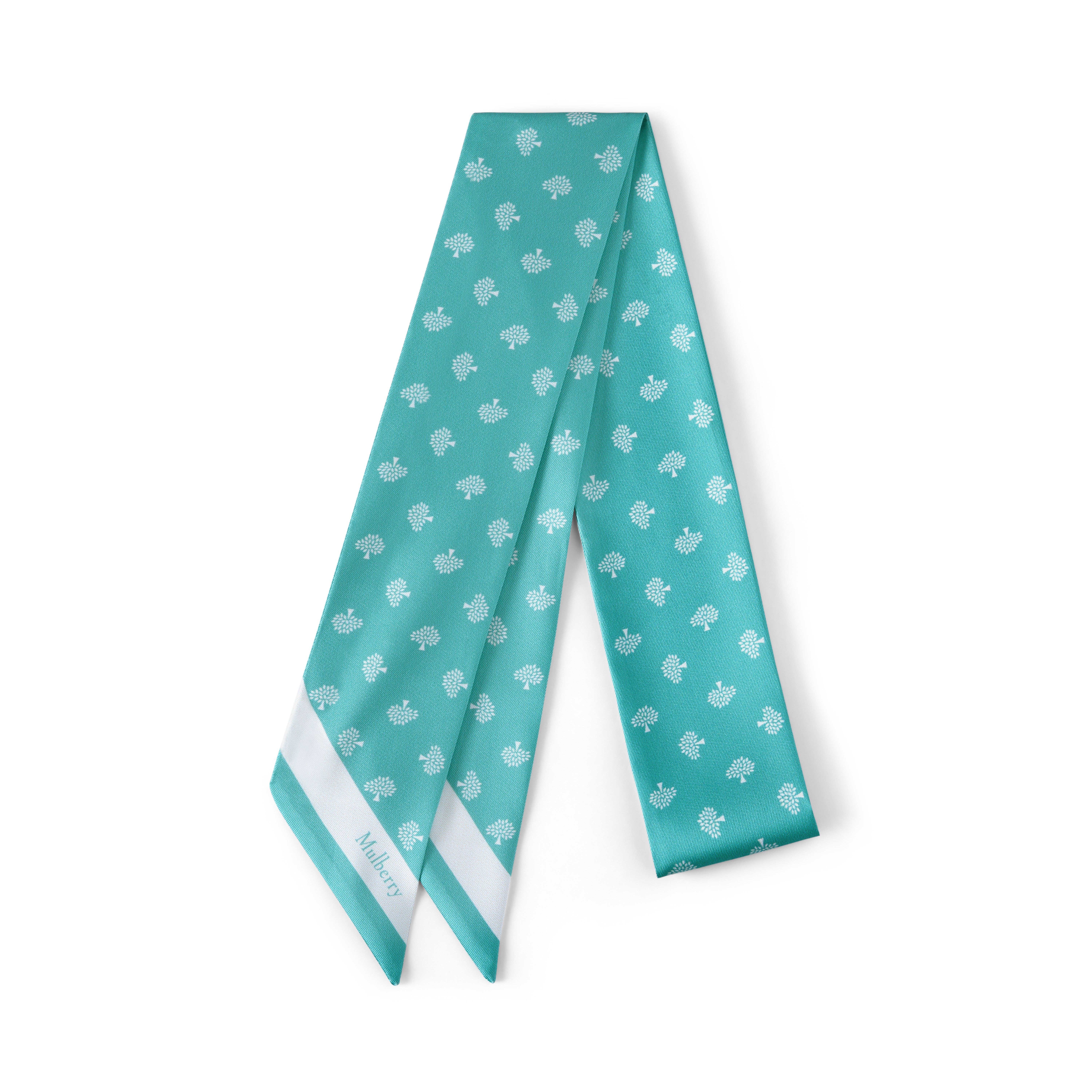 Mulberry Women's Skinny Scarf - Tree Marina Blue