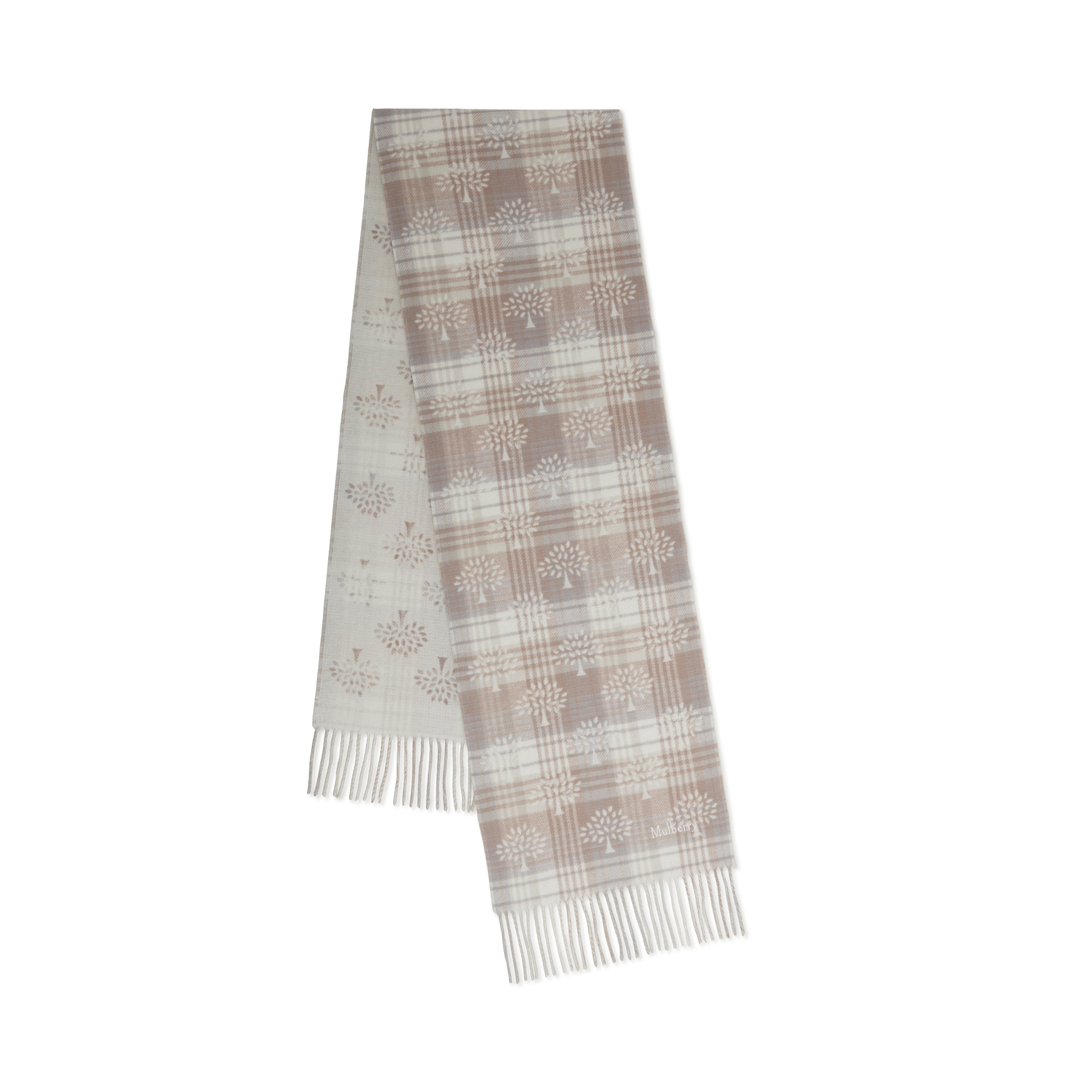 Mulberry Women's Heritage Check & Tree Scarf Maple