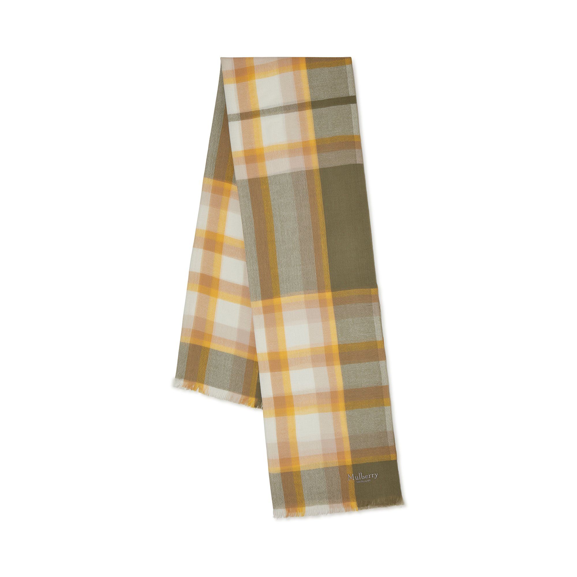 Mulberry Mega Check Scarf In Green