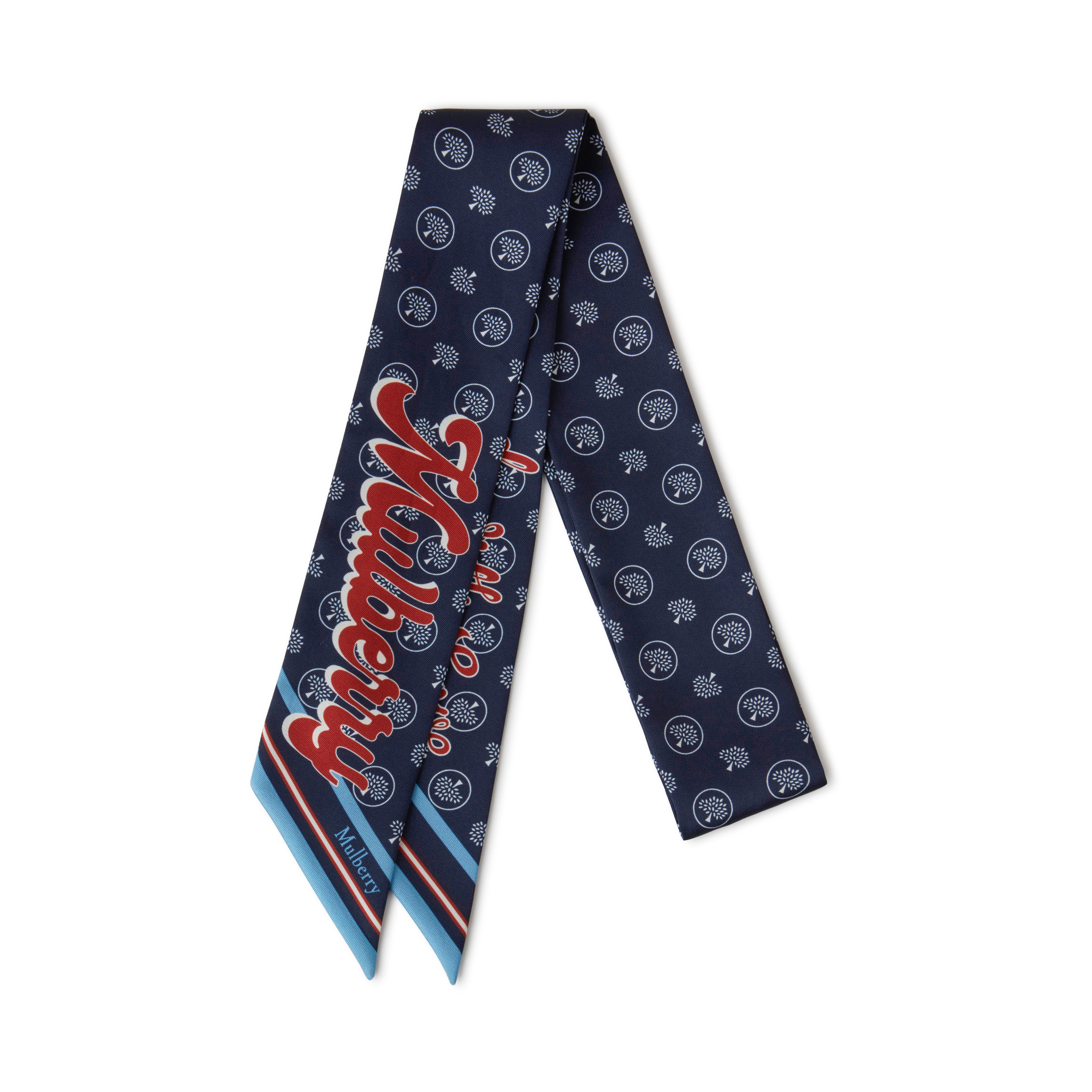 Mulberry Skinny Scarf In Blue