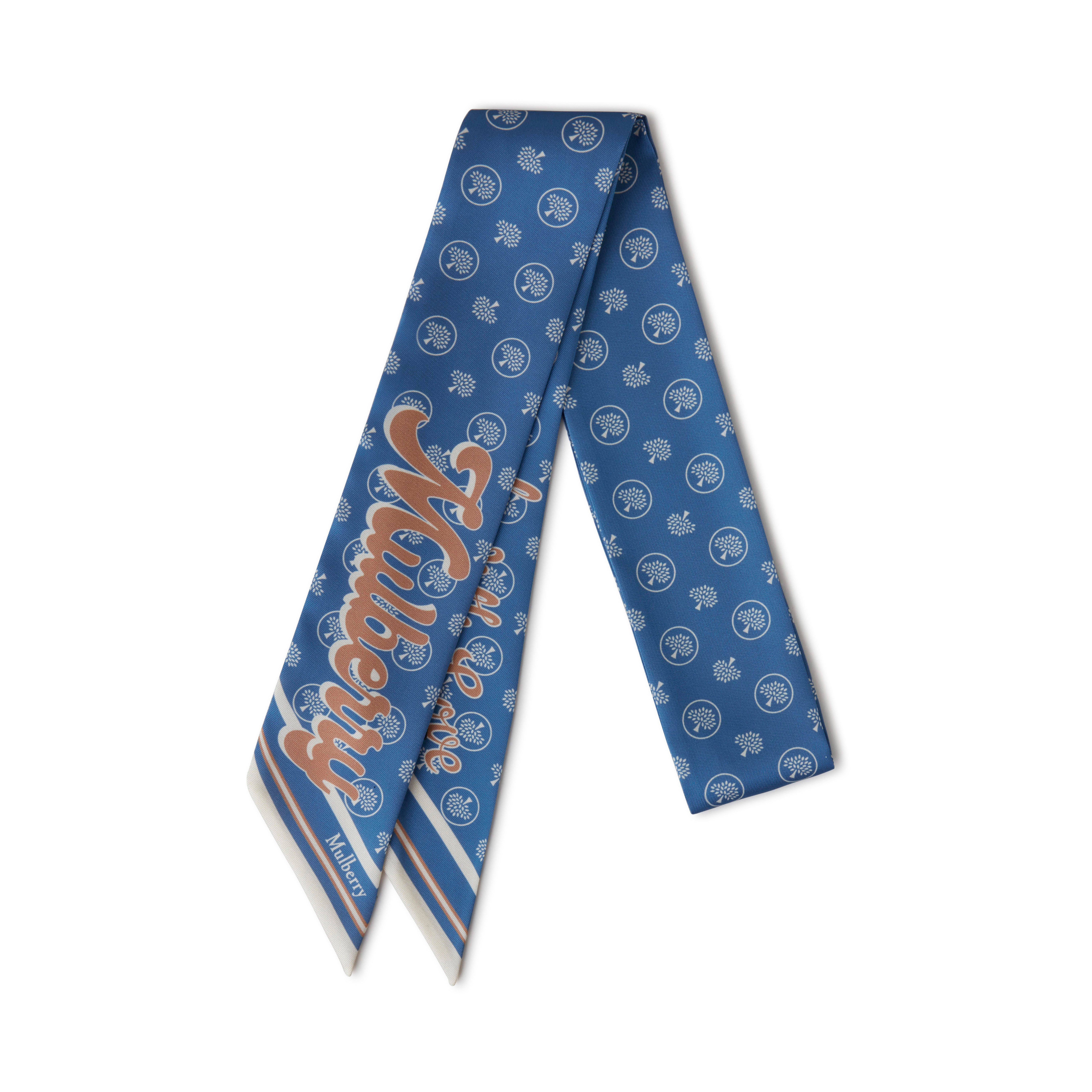 Mulberry Skinny Scarf In Blue