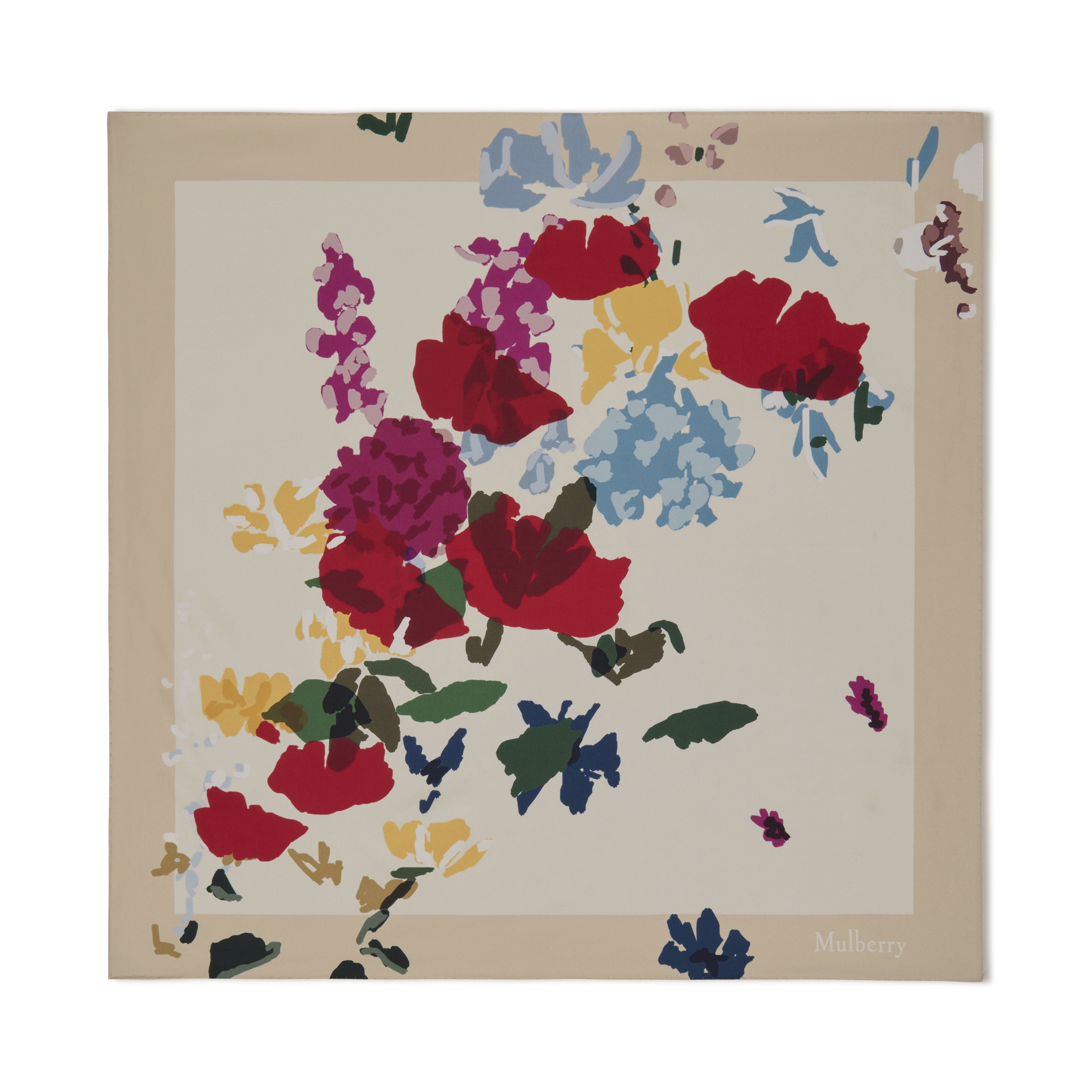 Mulberry Winter Floral Square In Multi