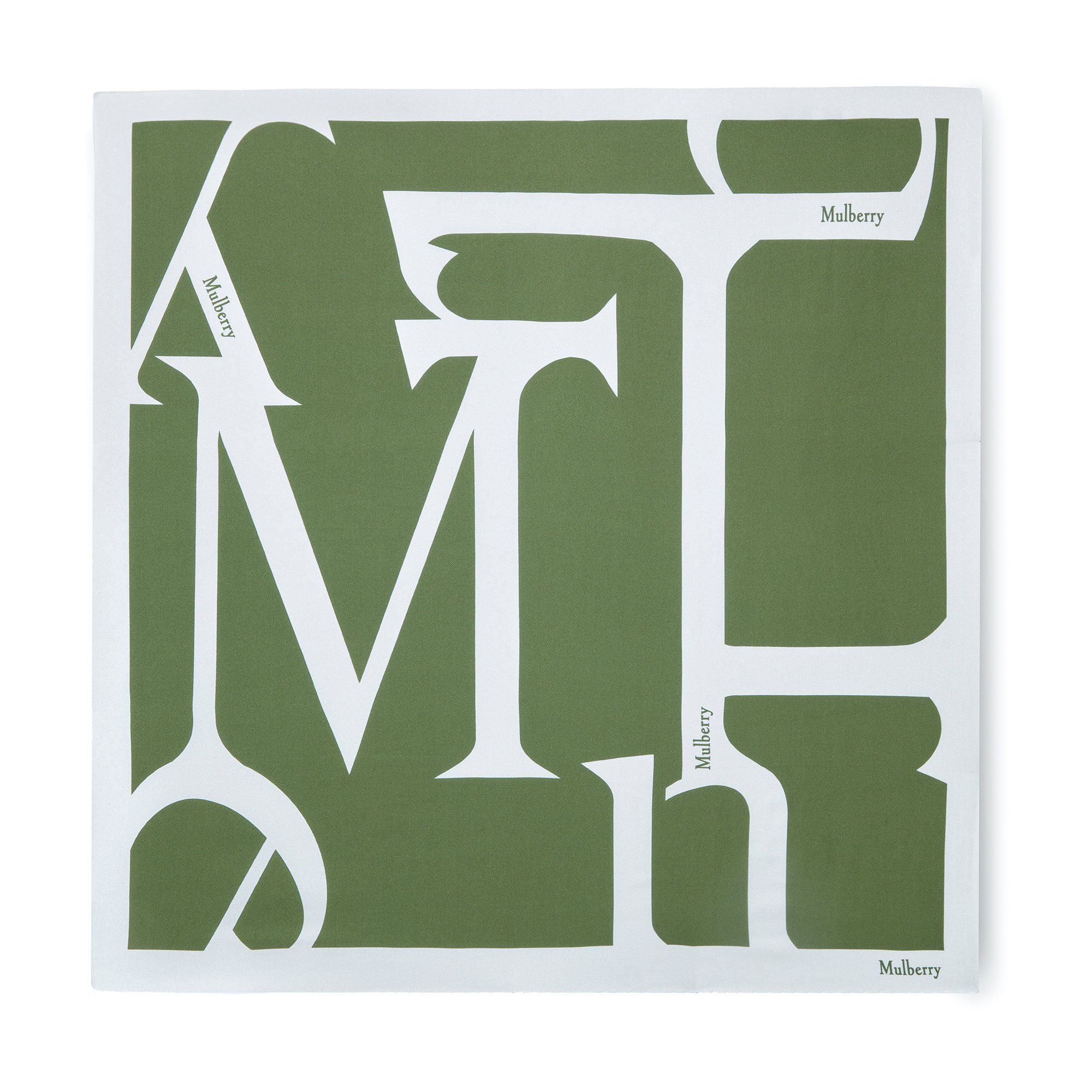 Mulberry Lettering Square In Fern-eggshell