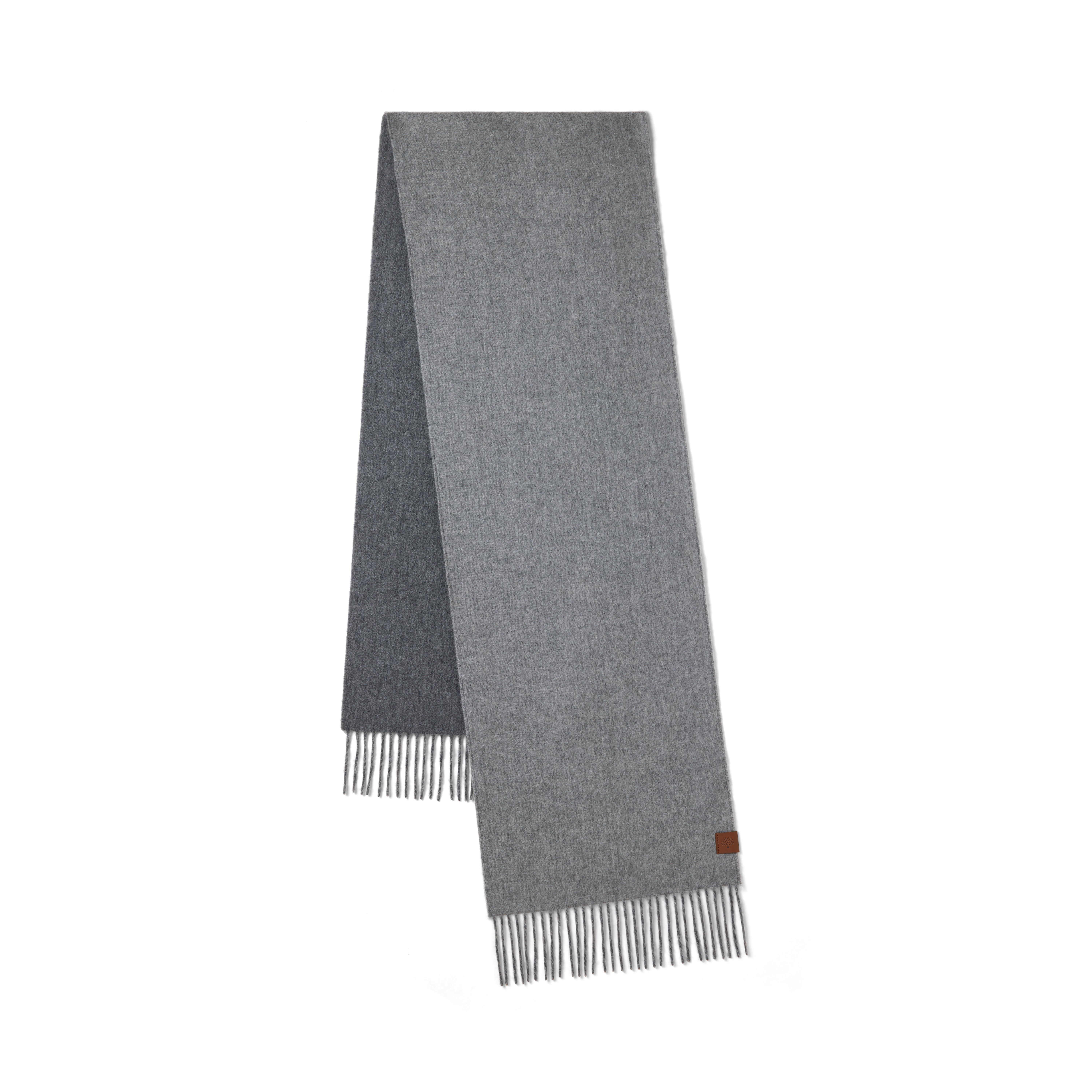 Mulberry Women's Reversible Cashmere Bi-Colour Scarf Grey Melange-Dark Gr