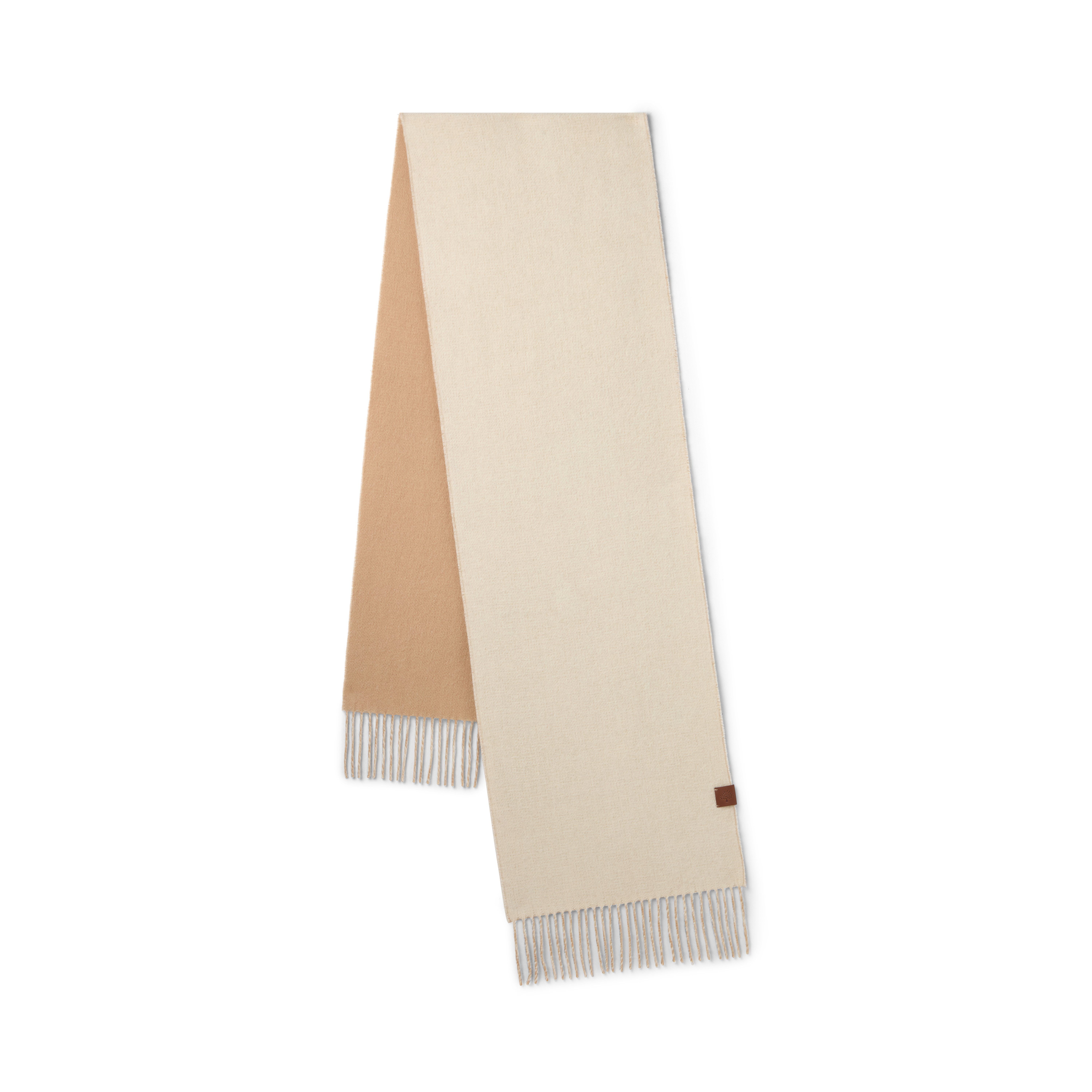 Mulberry Women's Reversible Cashmere Bi-Colour Scarf Eggshell-Camel