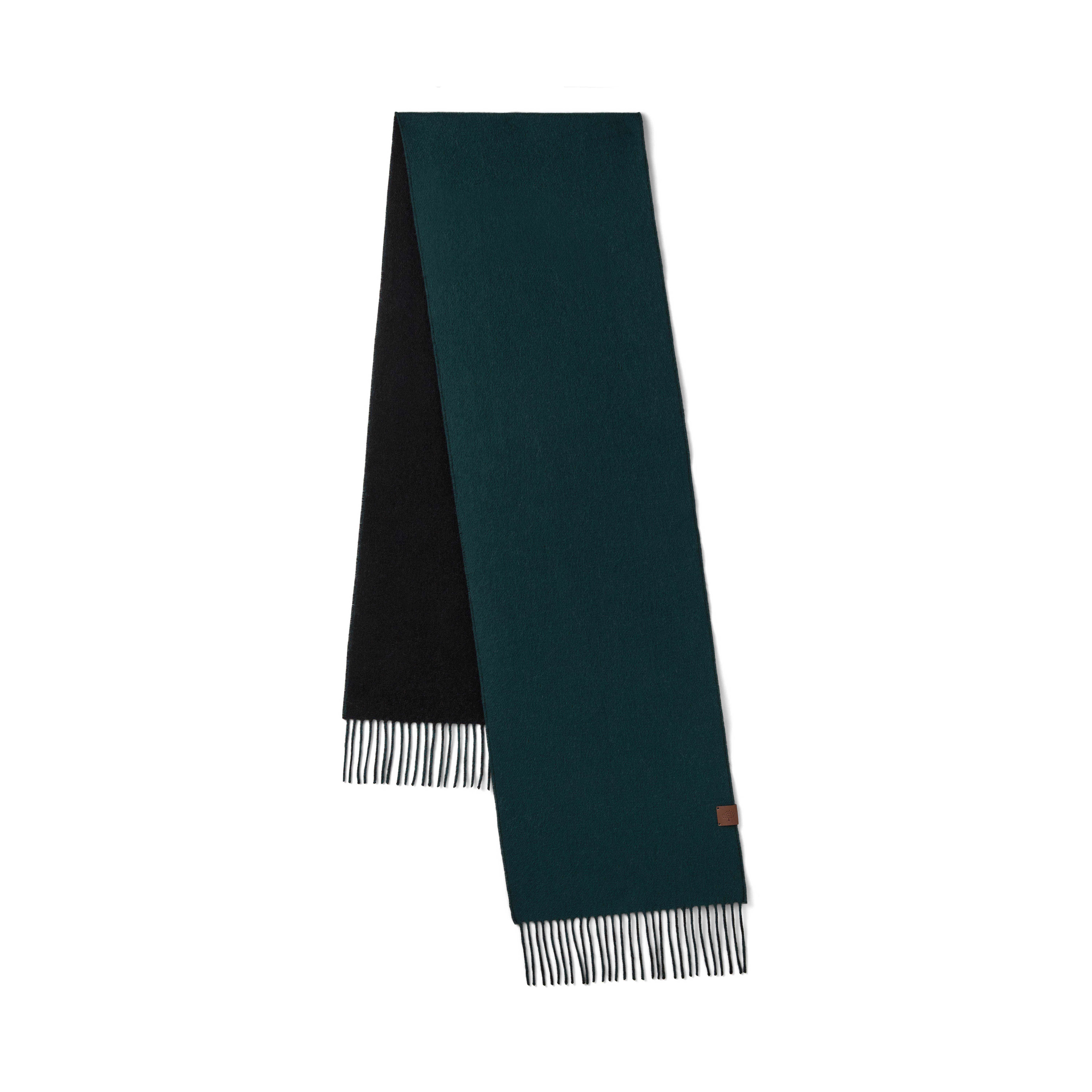 Mulberry Women's Reversible Cashmere Bi-Colour Scarf Green-Black