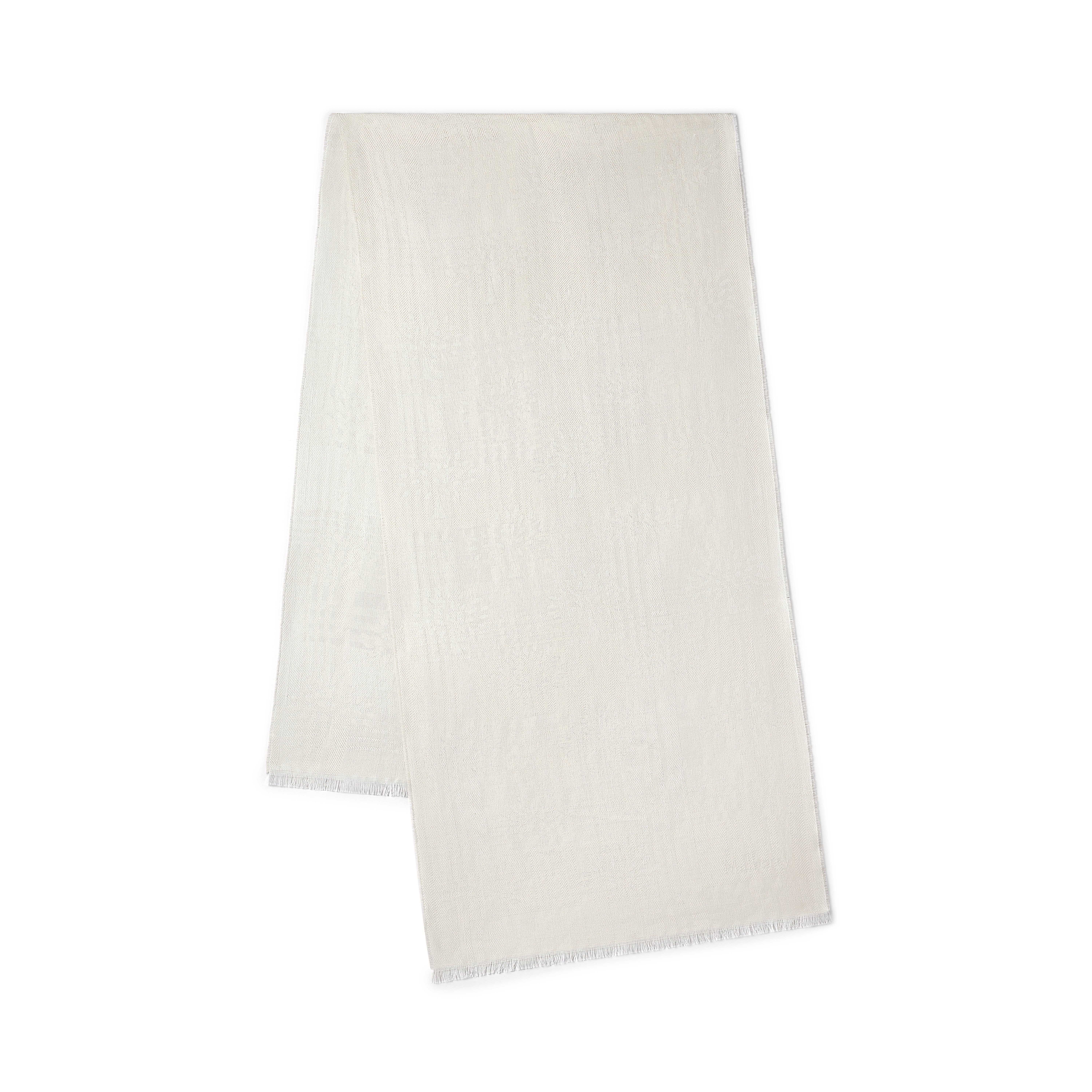 Mulberry Women's Check & Tree Rectangular Scarf Cream