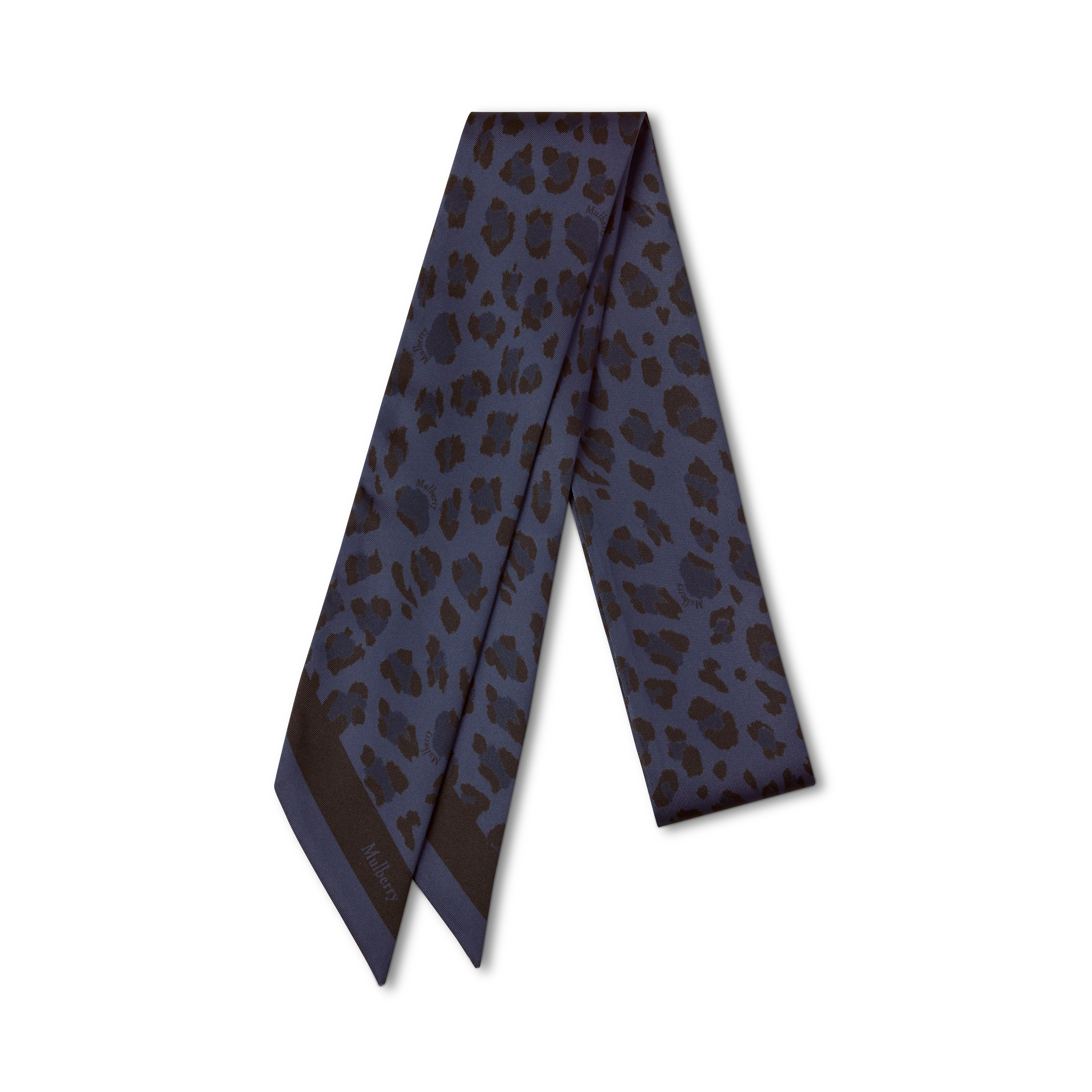 Mulberry Women's Skinny Scarf - Leopard Night Sky
