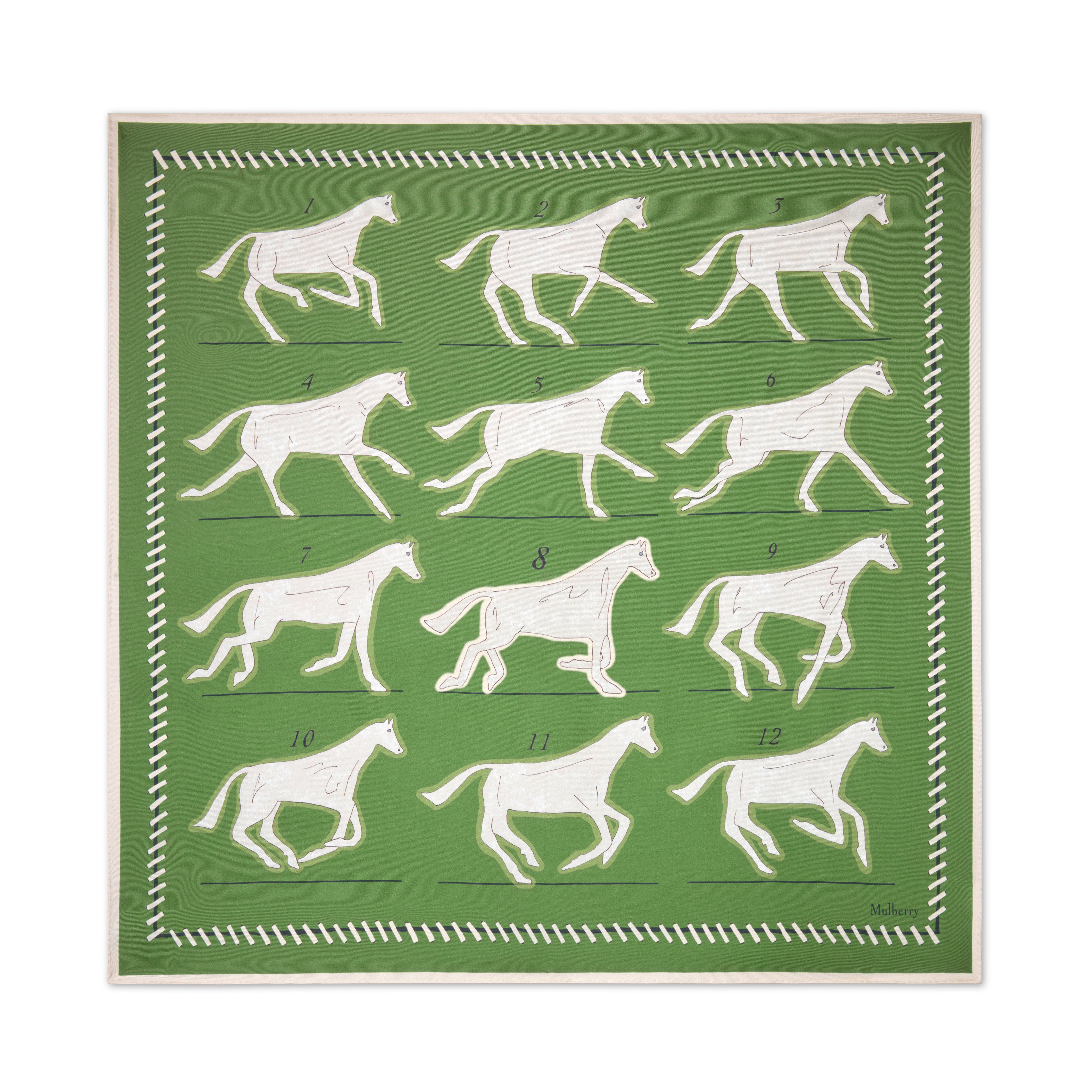 Mulberry Women's Square Scarf - Chalk Horse Fern