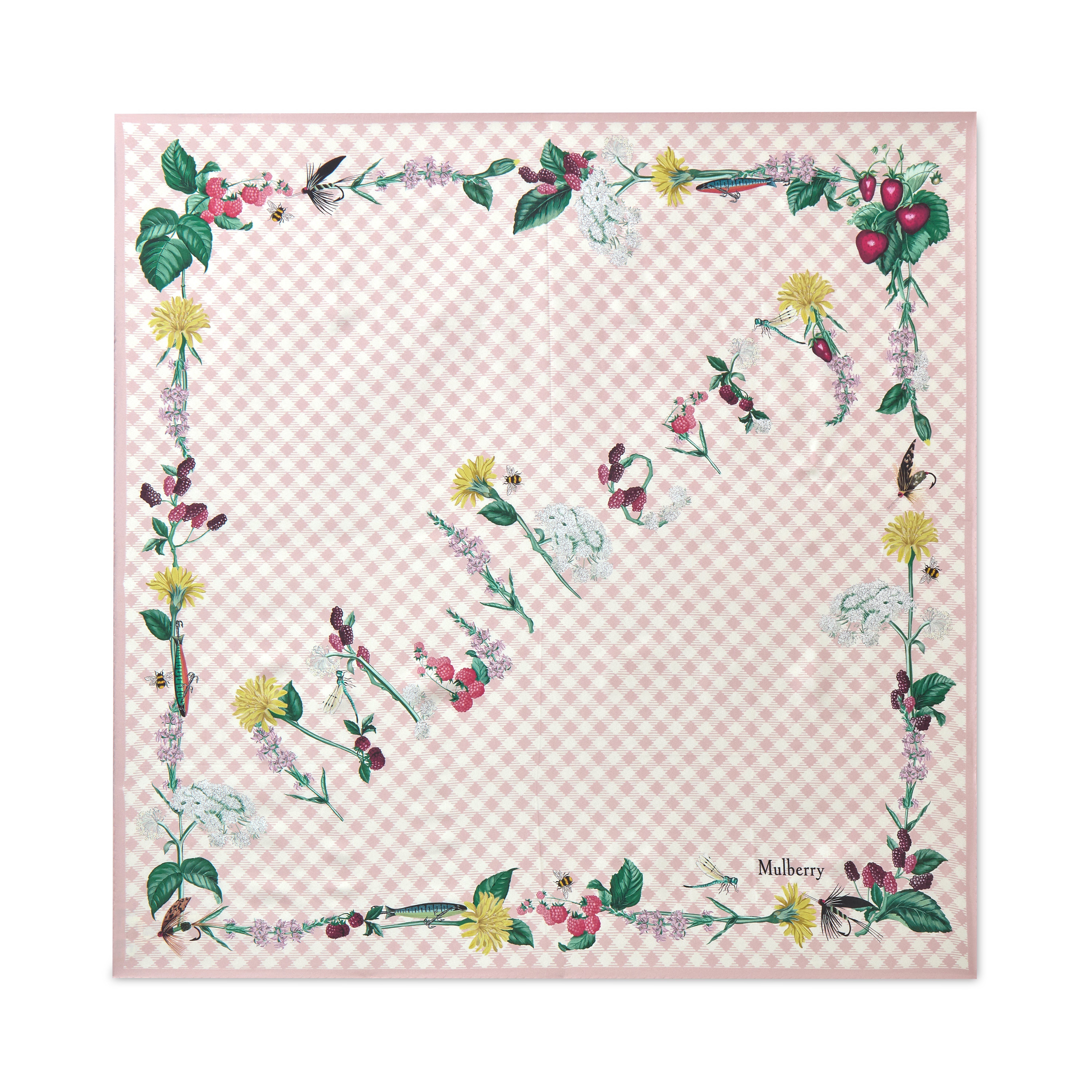 Mulberry Women's Large Square Scarf - Riverside Floral Blossom Pink