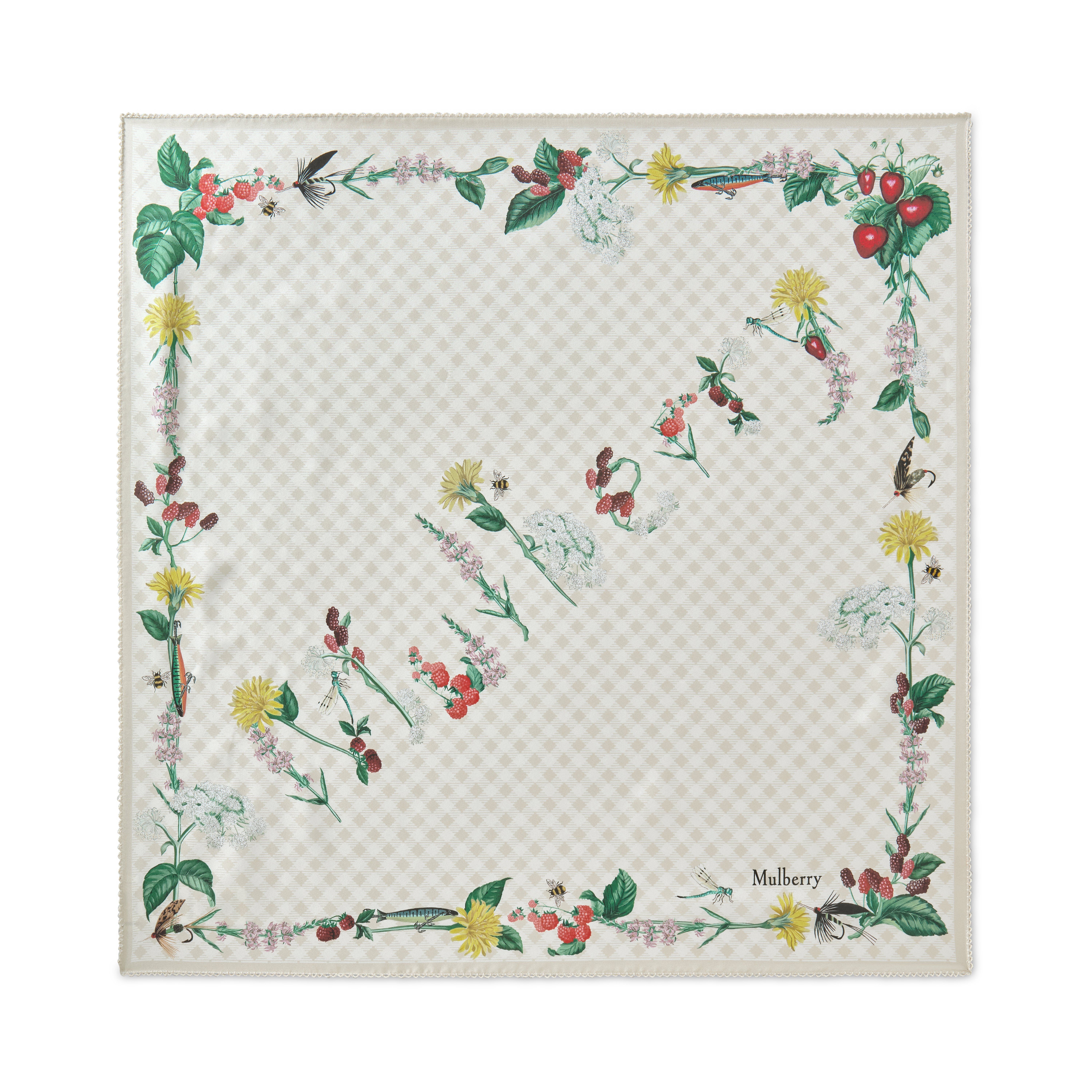 Mulberry Women's Square Scarf - Riverside Floral Eggshell