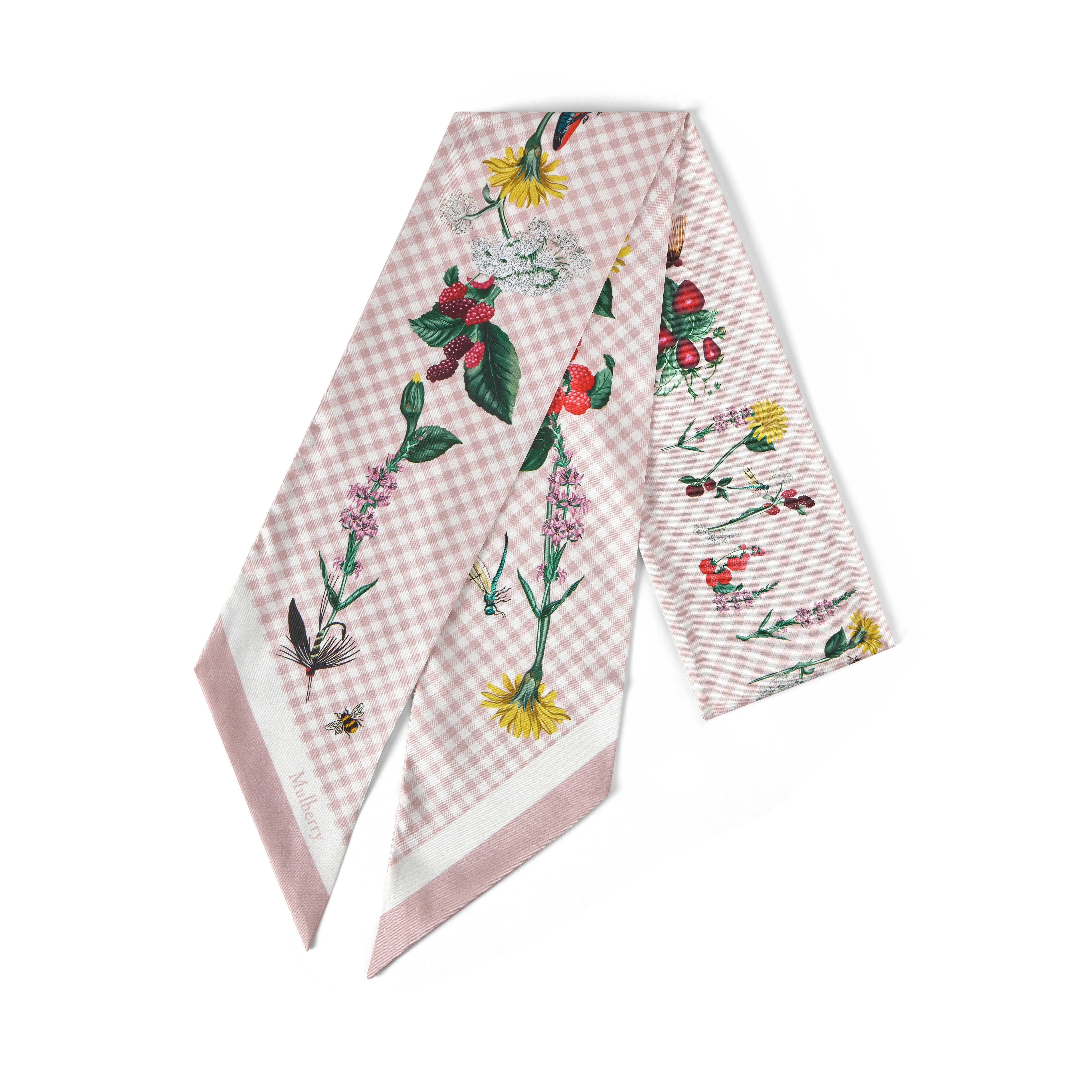 Mulberry Women's Large Skinny Scarf - Riverside Floral Blossom Pink