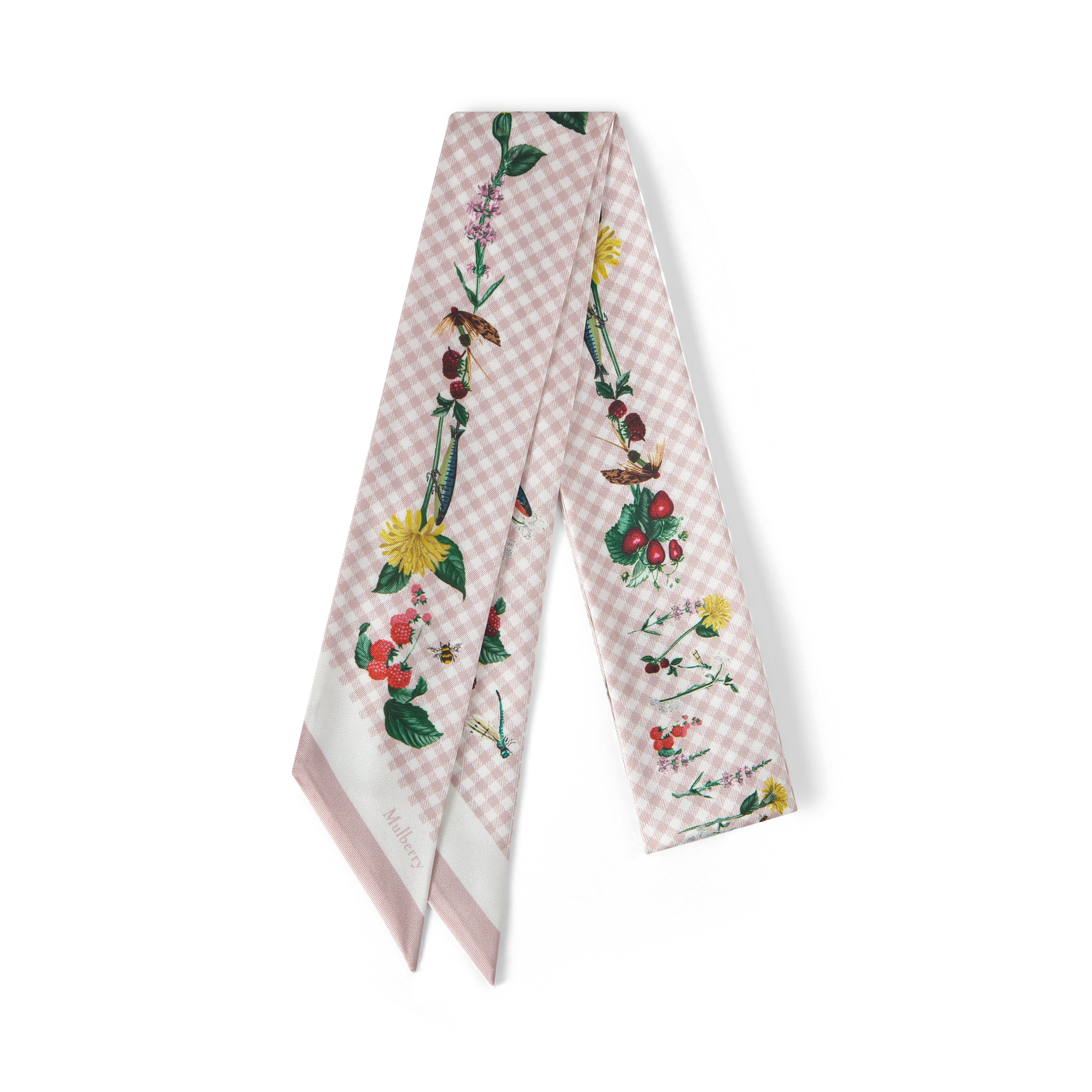 Mulberry Women's Skinny Scarf - Riverside Floral Blossom Pink