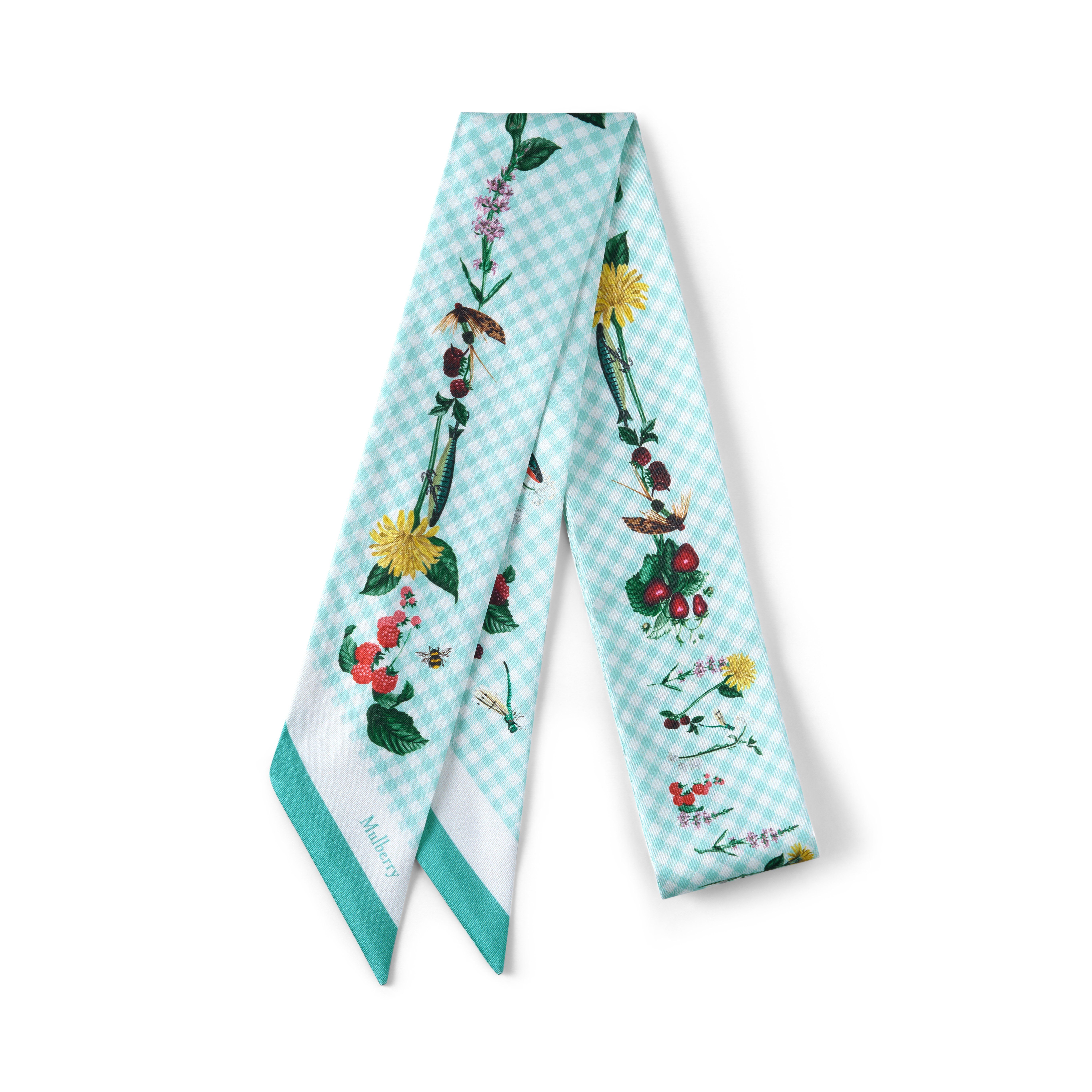 Mulberry Women's Skinny Scarf - Riverside Floral Marina Blue