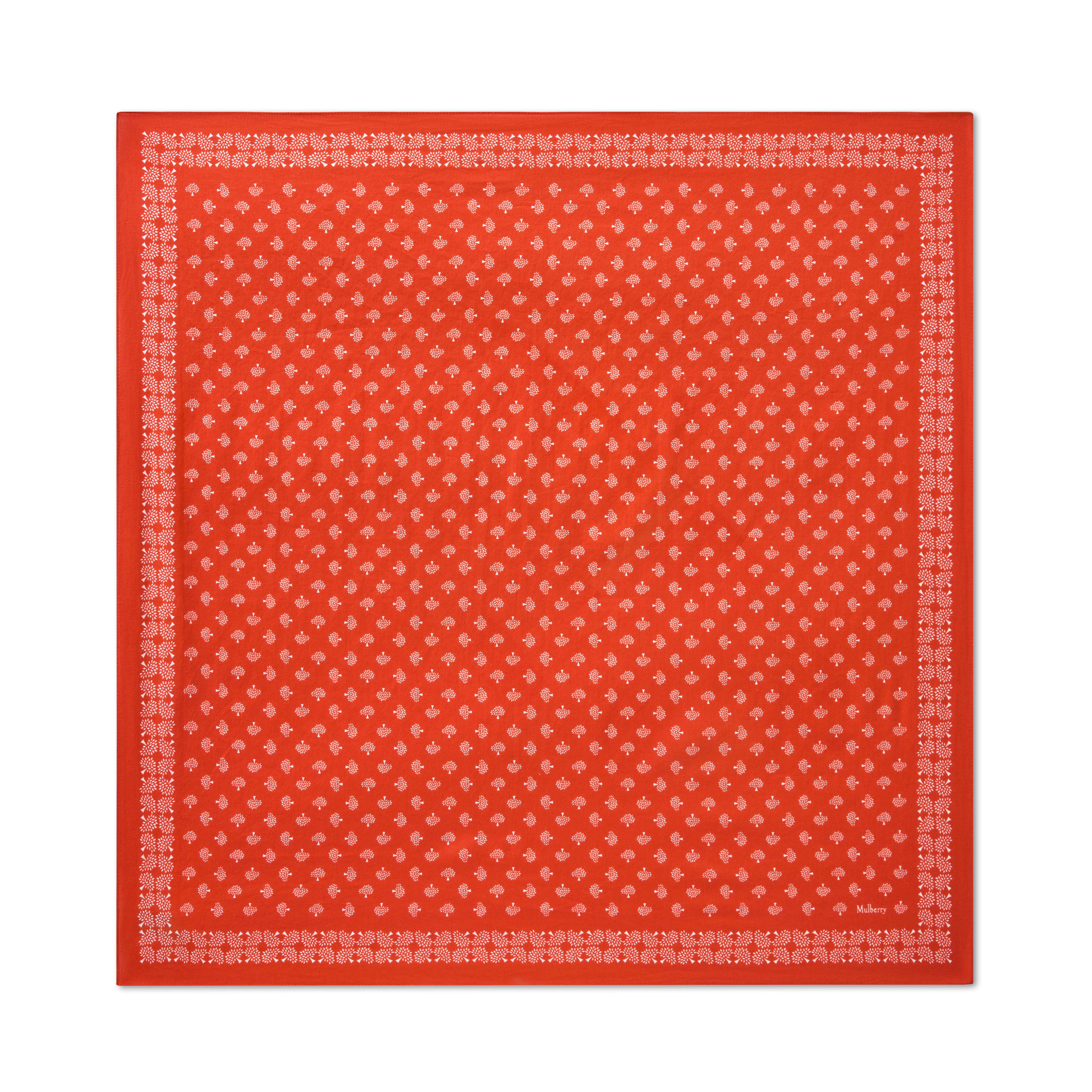 Mulberry Women's Small Square Scarf - Tree Coral Orange