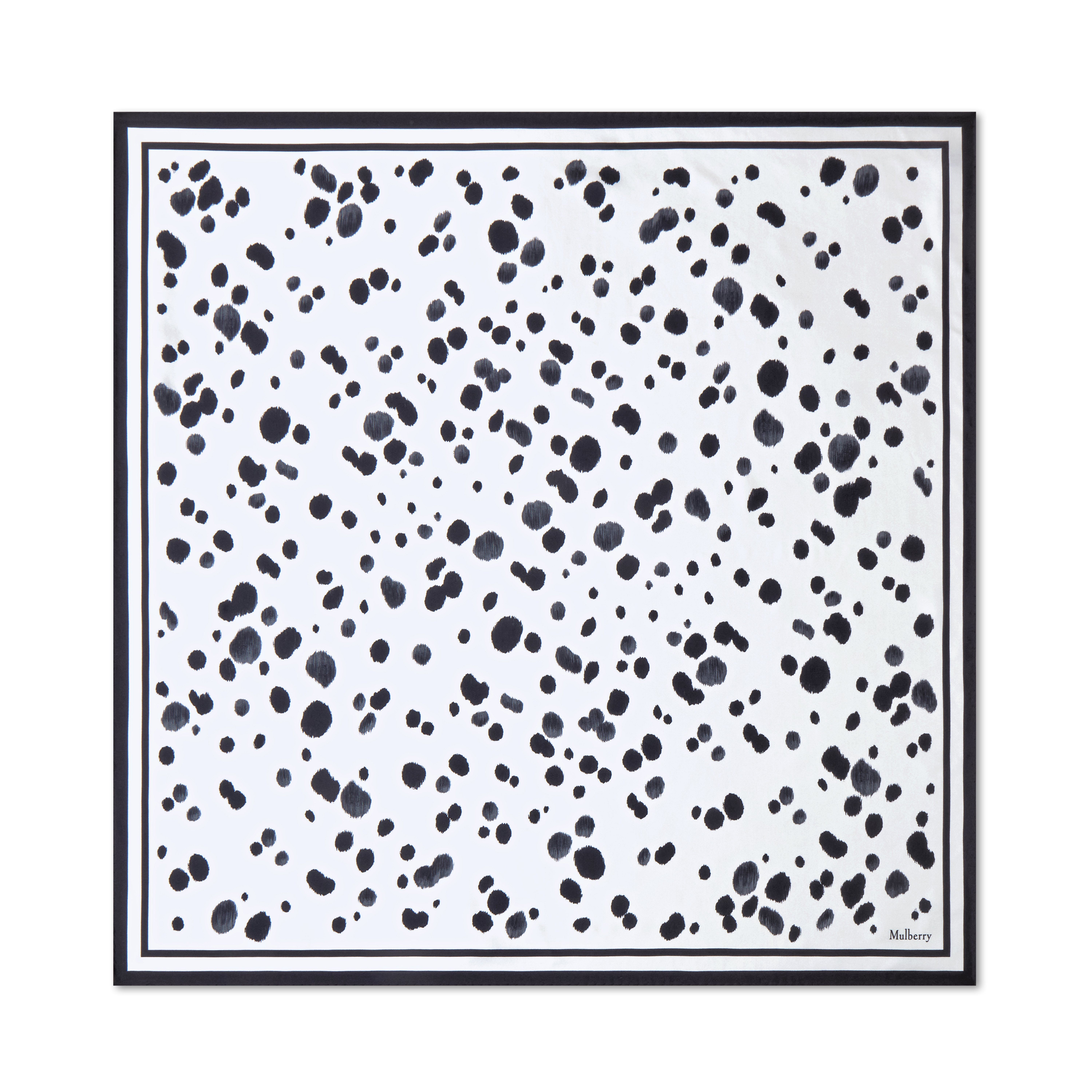 Mulberry Women's Large Square Scarf - Dalmatian Black-Ecru