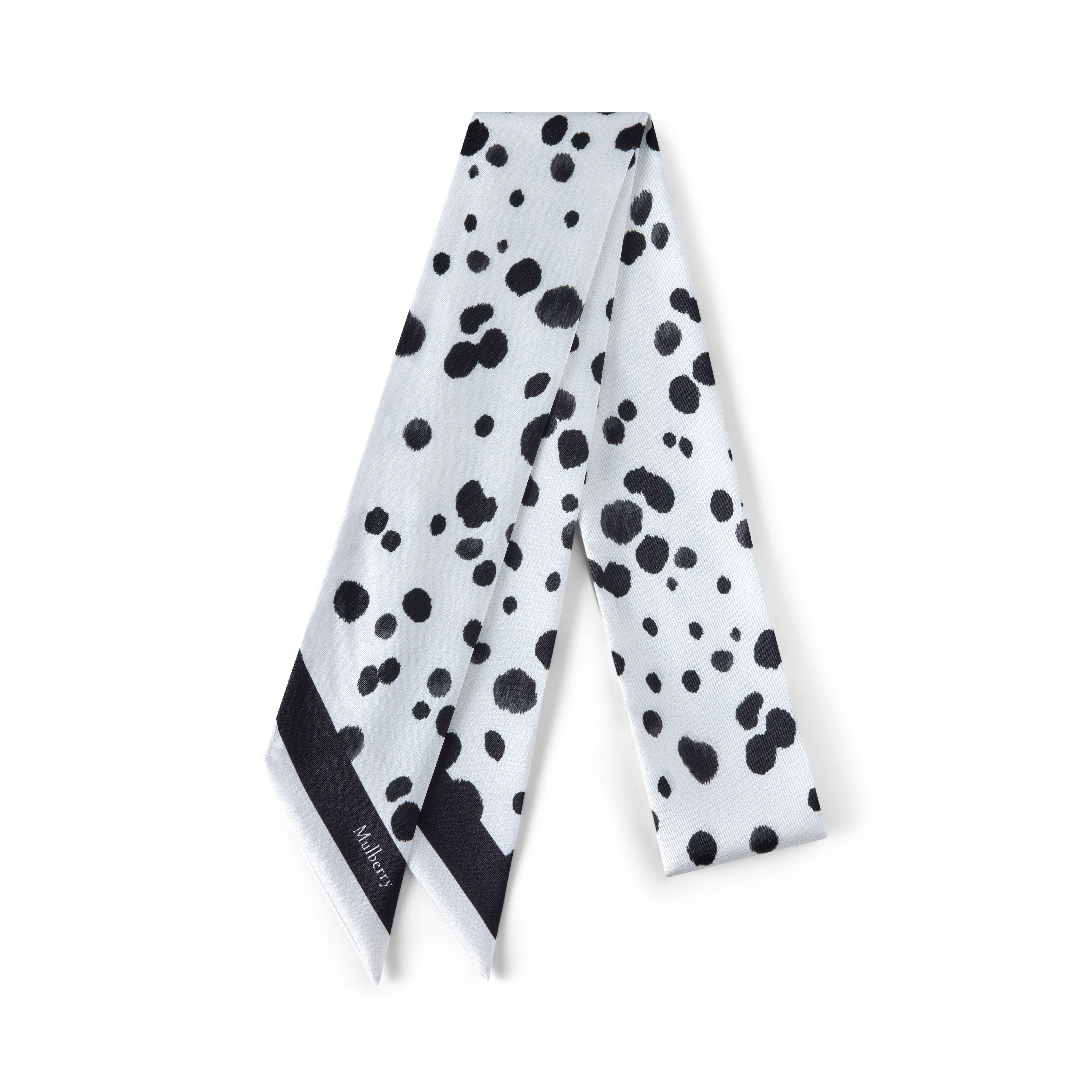 Mulberry Women's Skinny Scarf - Dalmatian Black-Ecru
