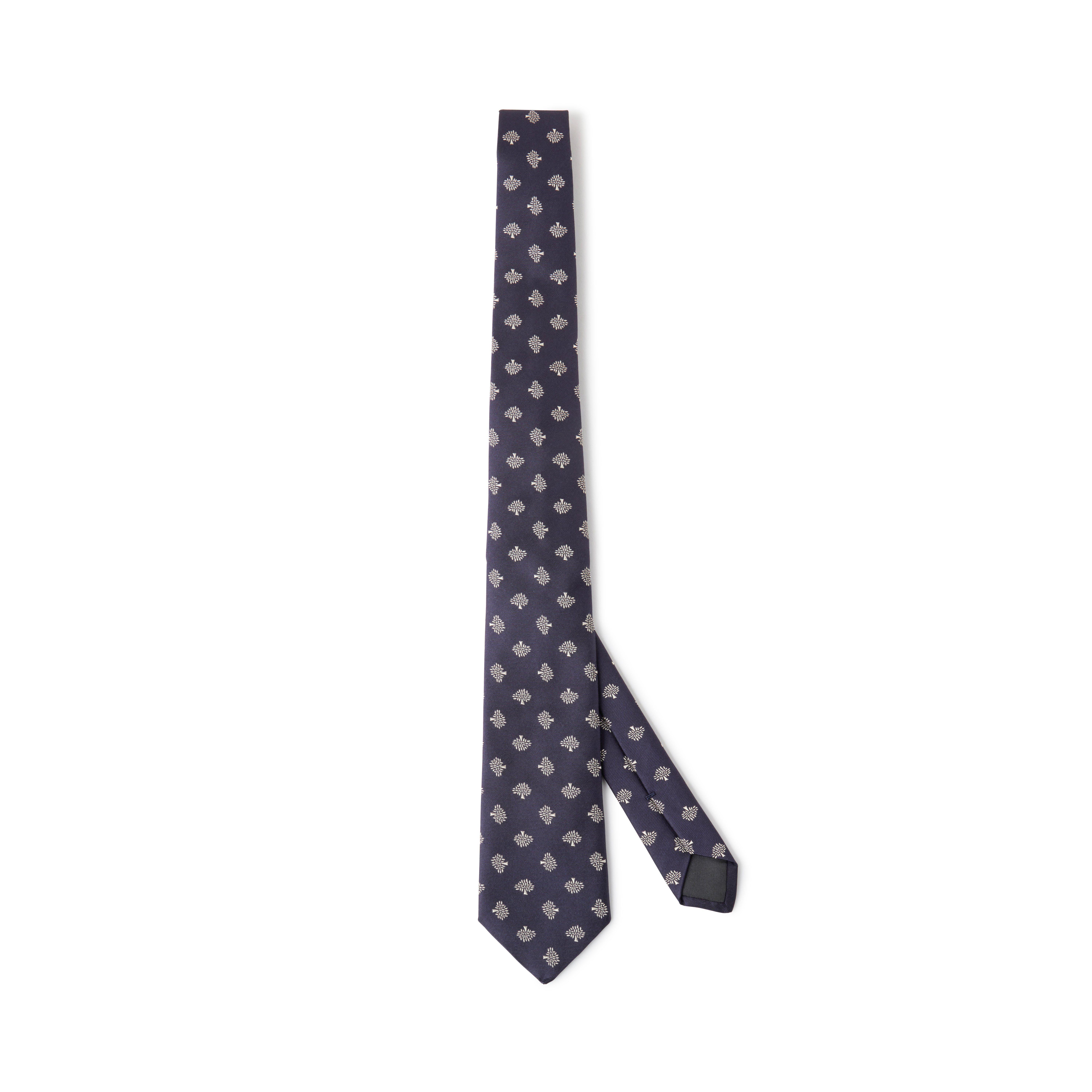 Mulberry All Over Tree Tie In Blue