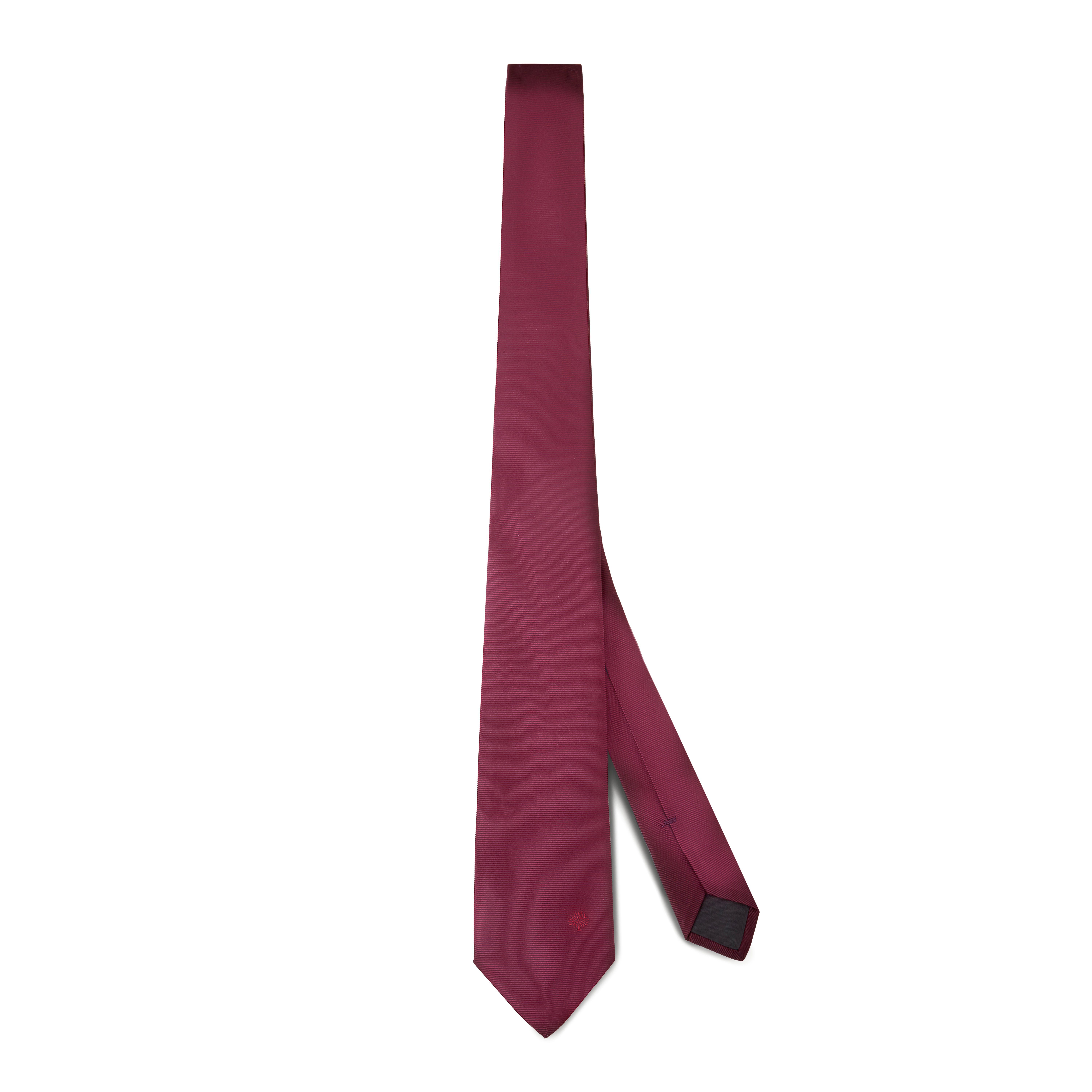 Mulberry Solid Colour & Embroidered Tree Tie In Brown