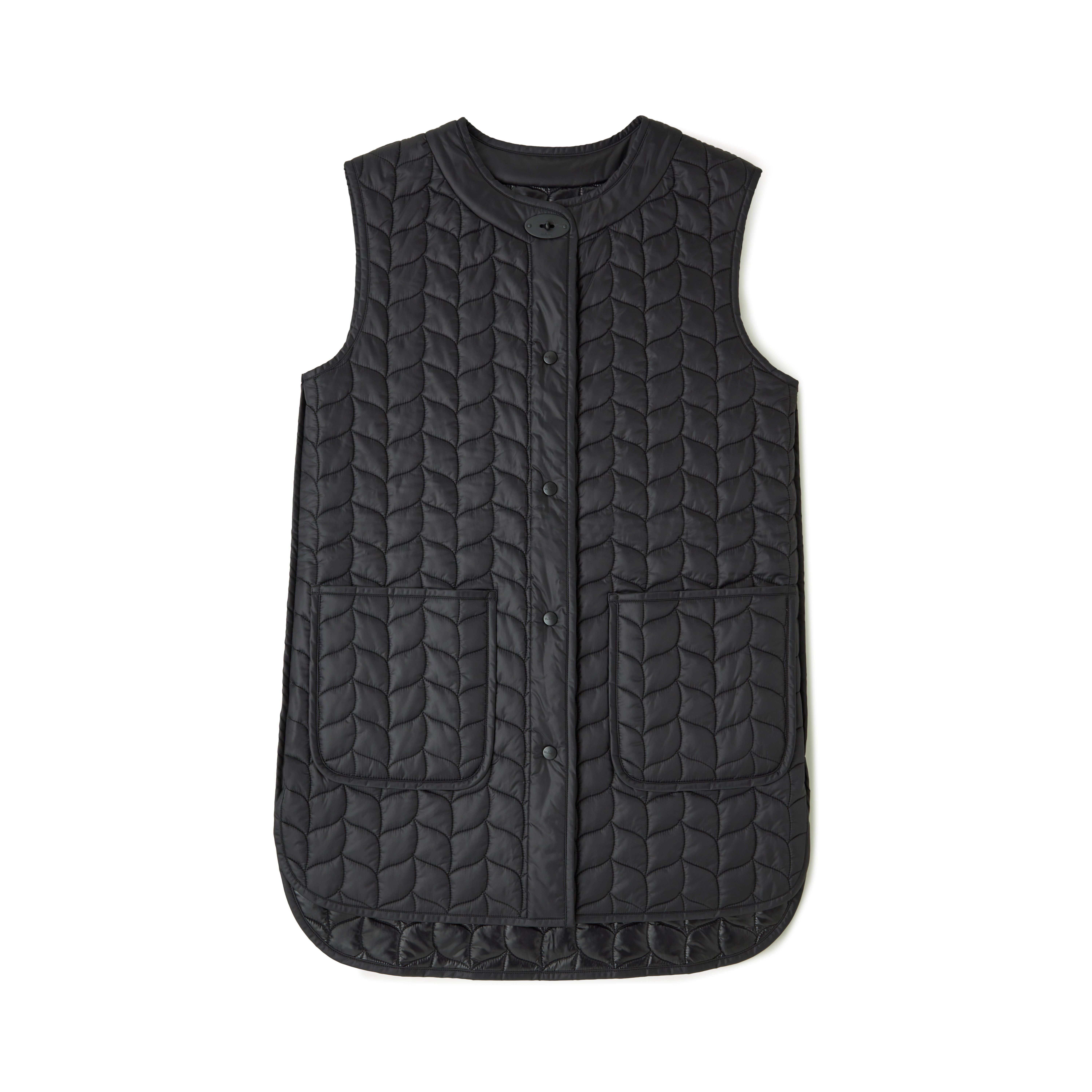 Mulberry Softie Quilted Sleeveless Coat In Black