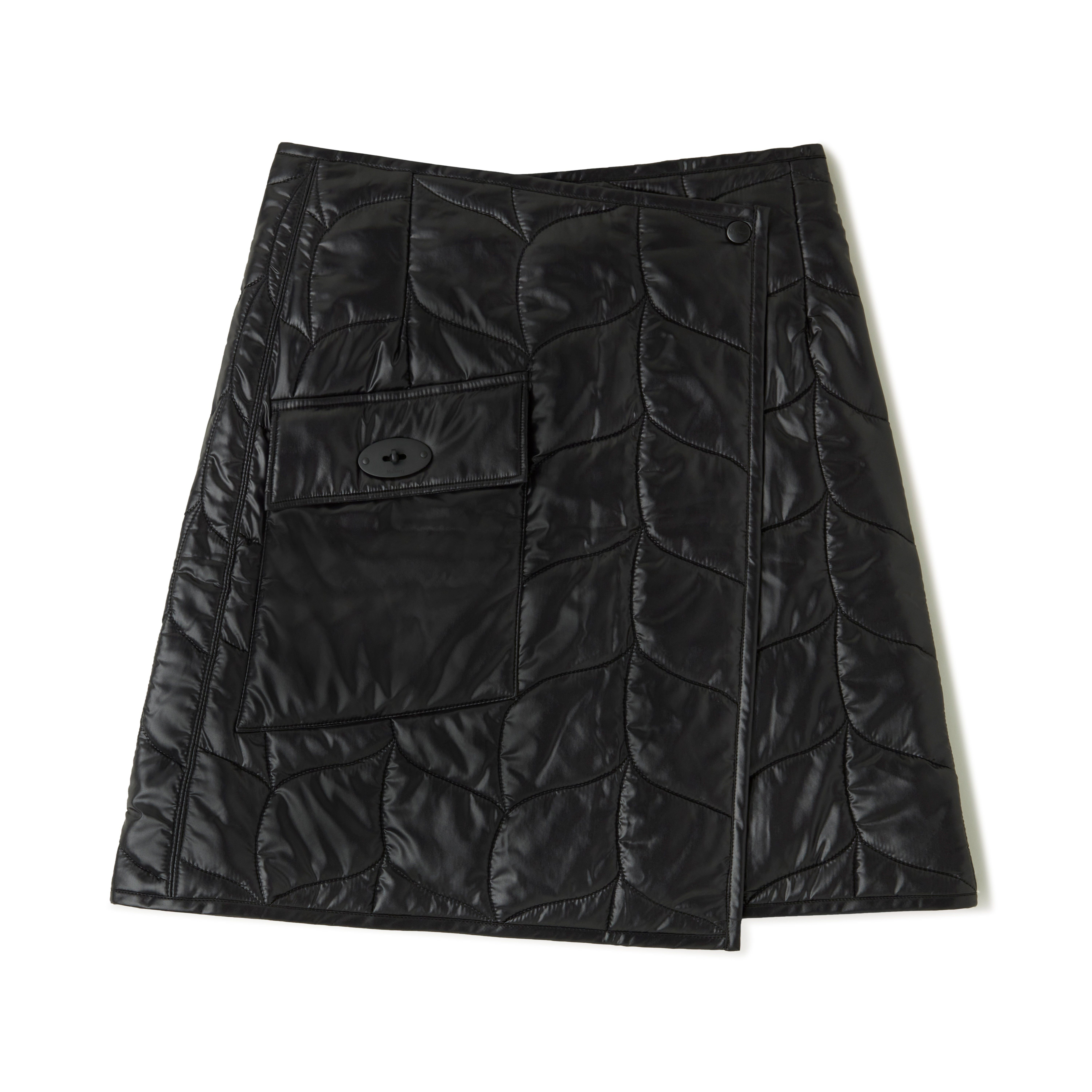 Mulberry Softie Quilted Wrap Skirt In Black