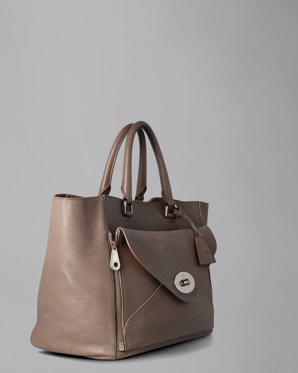 Willow Tote Pre Loved Taupe Silky Classic Calf Pre Loved Bags Mulberry