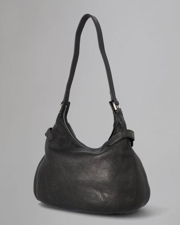 Black leather hobo bag best sale