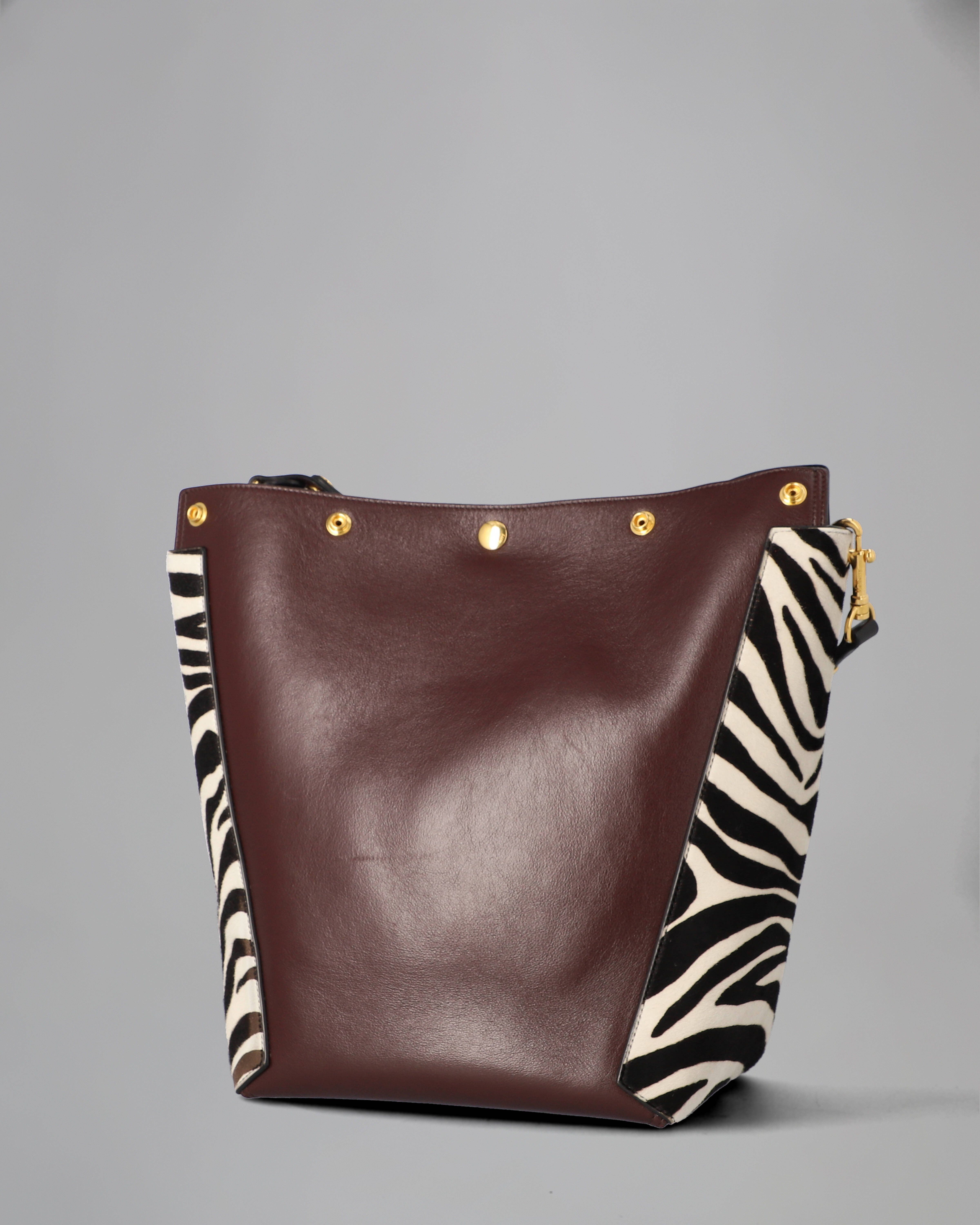 Camden PreLoved Black, White & Oxblood Zebra Haircalf & Smooth