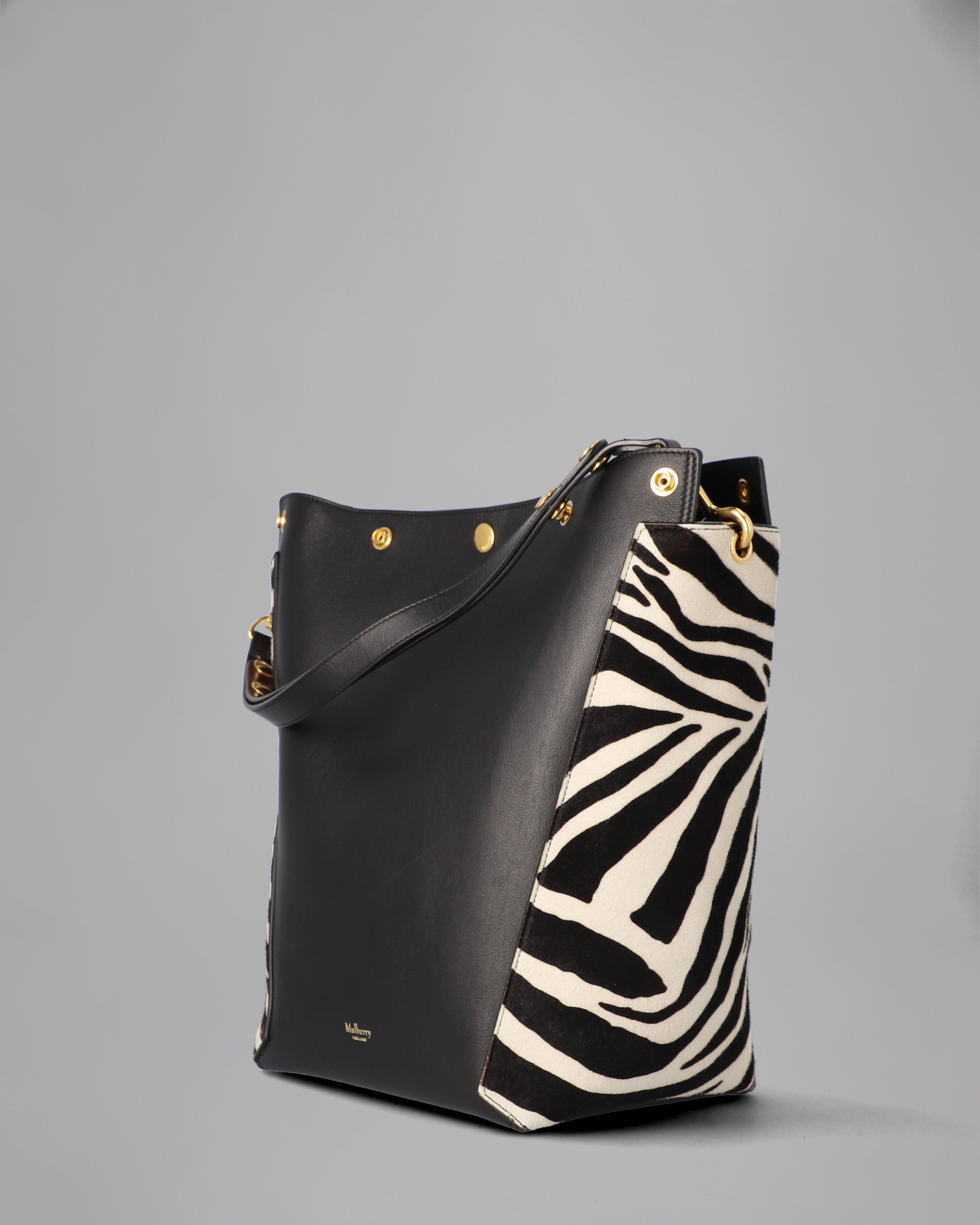 Camden PreLoved Black, White & Oxblood Zebra Haircalf & Smooth