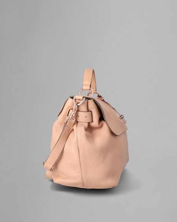 Edie Large Shoulder Pre Loved Powder Beige Heavy Grain Pre Loved Bags Mulberry