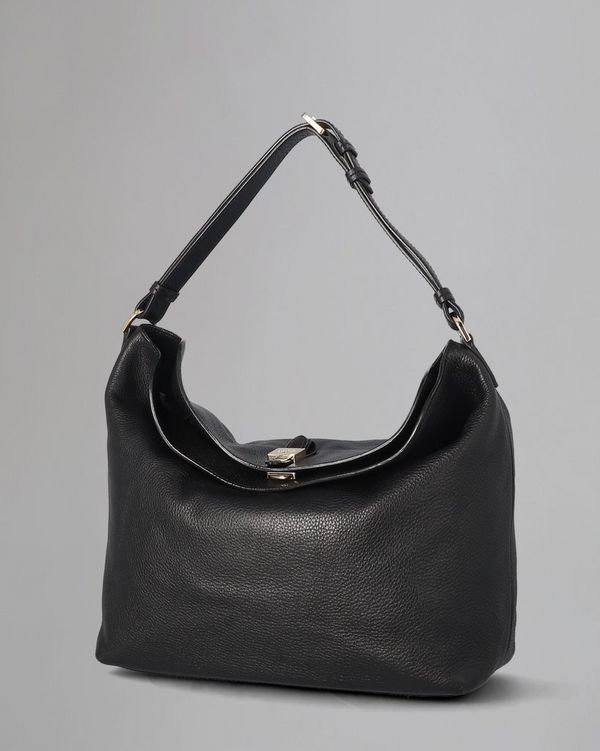 Tessie Hobo | Pre-Loved | Black Soft Grain Leather | Pre-Loved Bags ...