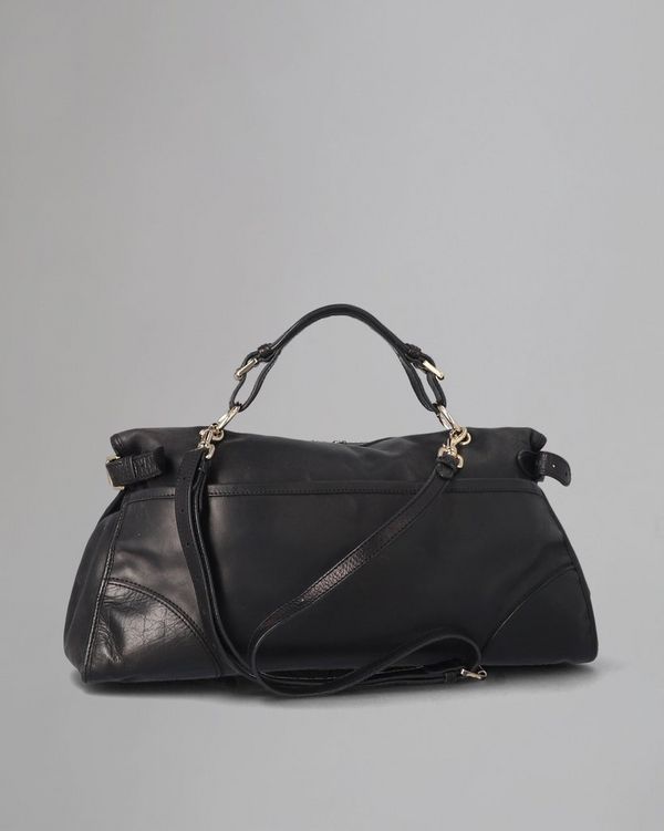 Taylor Satchel Pre Loved Black Smooth Leather Pre Loved Bags Mulberry