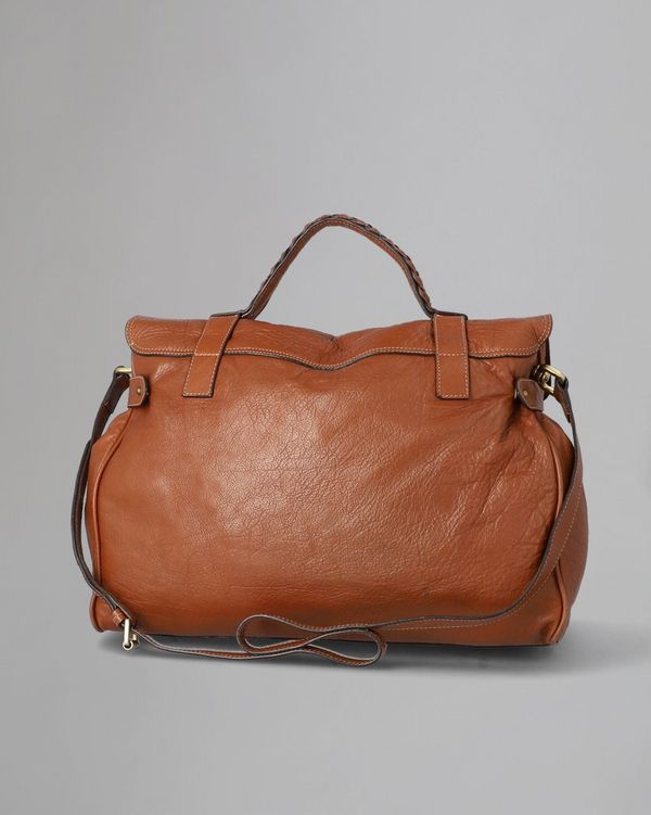 Oversized Alexa Pre Loved Oak Buffalo Glossy Leather Pre Loved Bags Mulberry