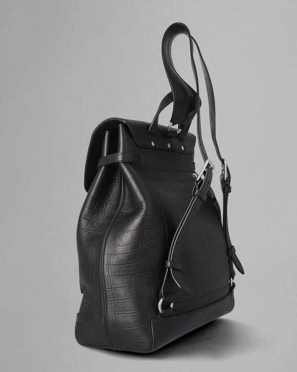 Chiltern Backpack Pre Loved Black Matte Croc Pre Loved Bags