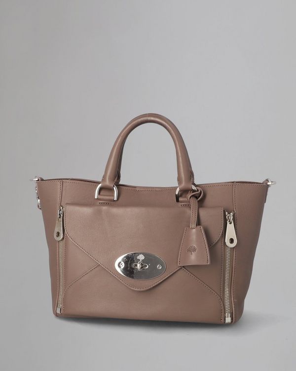 Small Willow Tote Pre Loved Taupe Silky Classic Calf Pre Loved Bags Mulberry