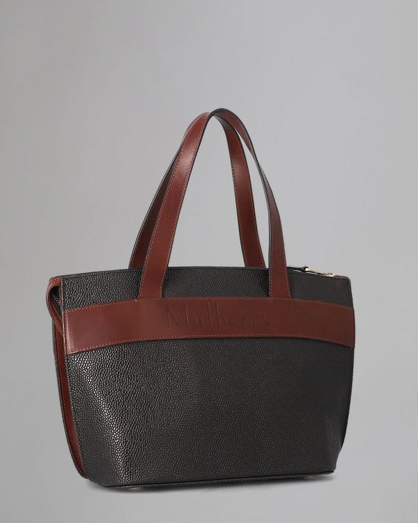 Medium Scotchgrain Bag Pre Loved Black Branston Scotchgrain Pre Loved Bags Mulberry