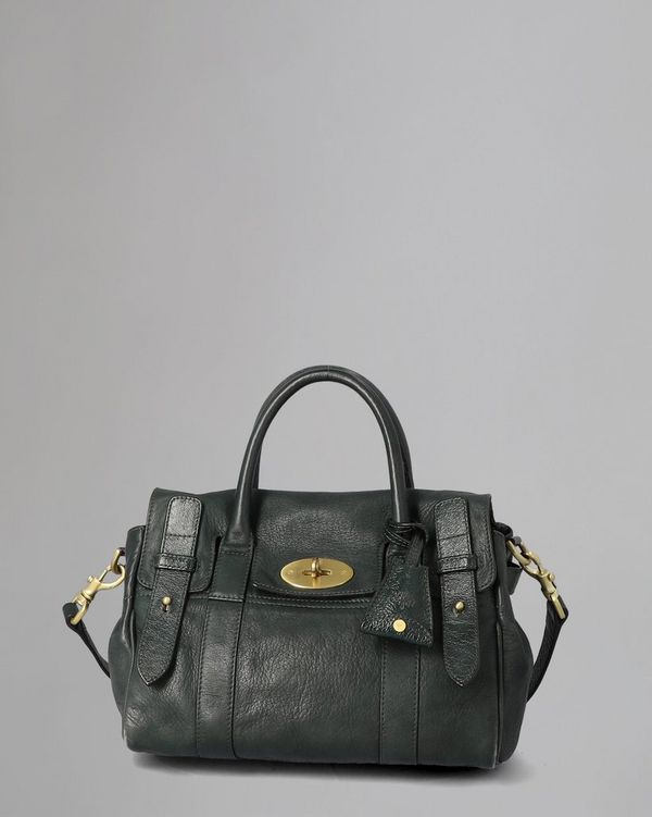 Small Heritage Bayswater Satchel Pre Loved Pheasant Green High Pebbled Mix Pre Loved Bags Mulberry