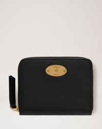 Mulberry Black Textured Leather Mila Zip Around Wallet
